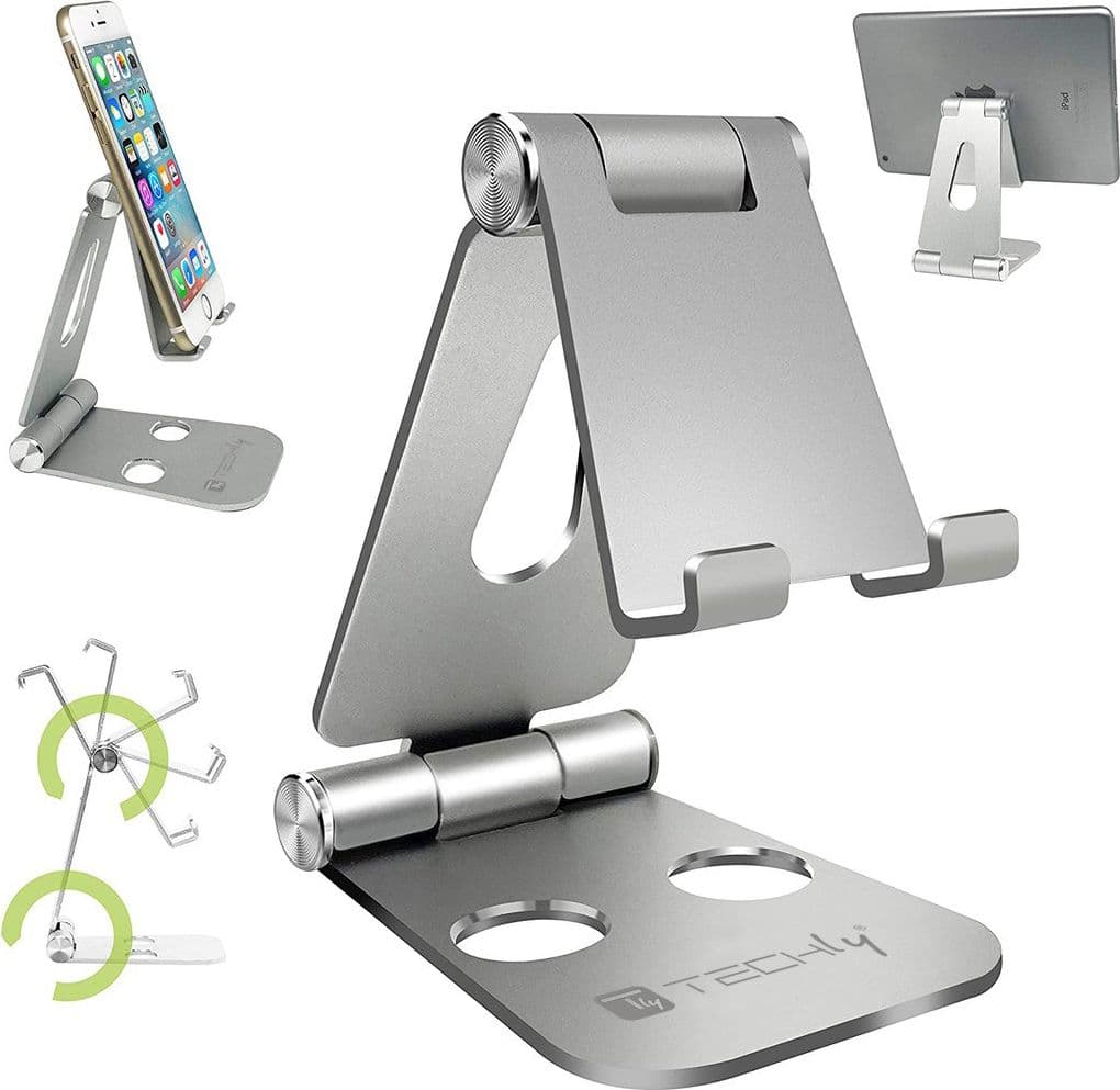 Supporto Regolabile e Pieghevole Porta Smartphone Tablet da Scrivania - 10