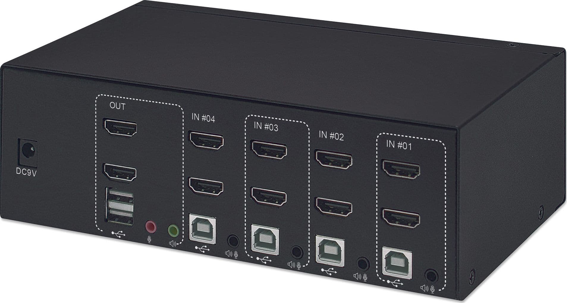 Switch KVM HDMI 4 porte Doppio monitor - 9