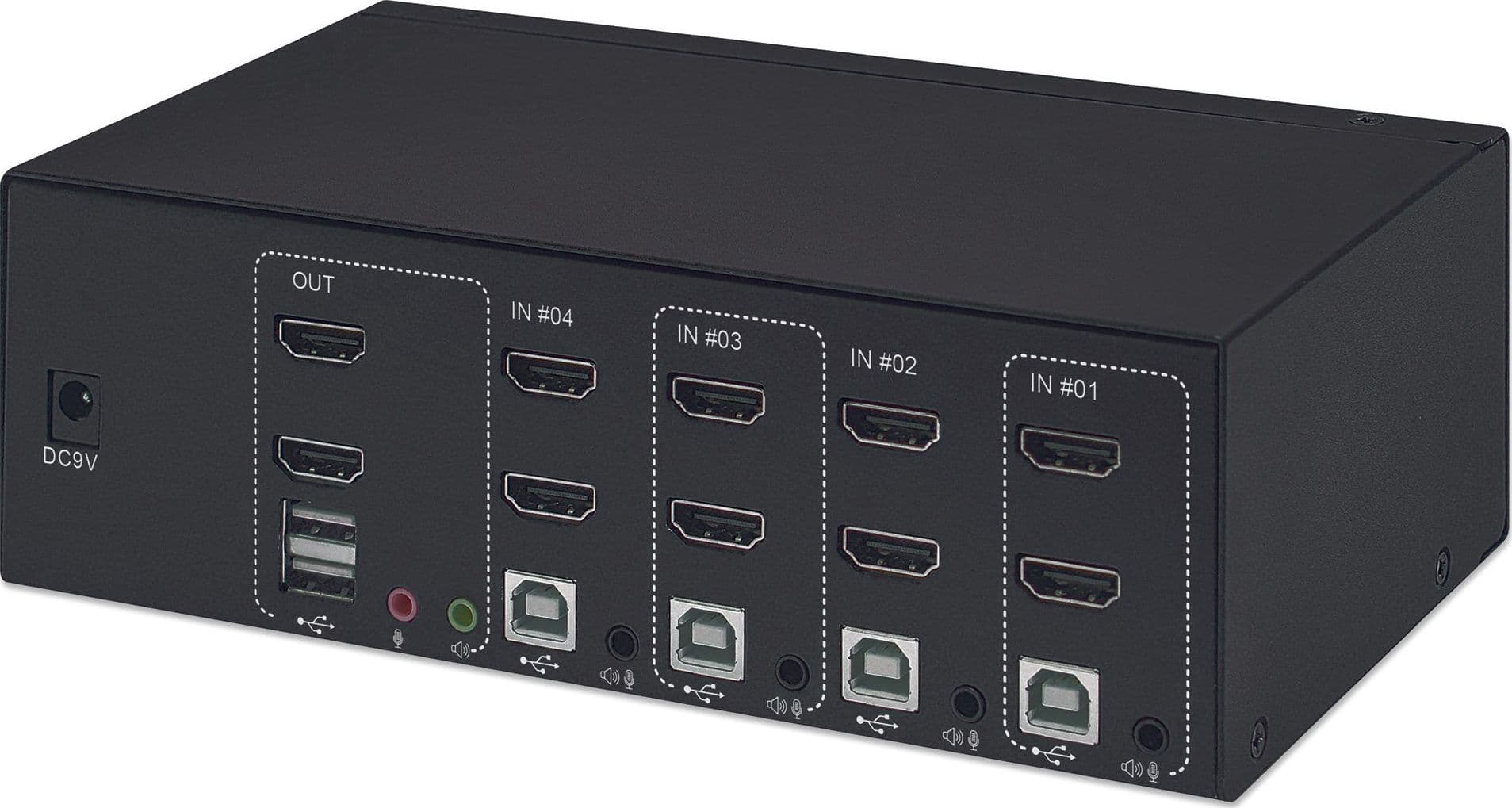 Switch KVM HDMI 4 porte Doppio monitor - 10