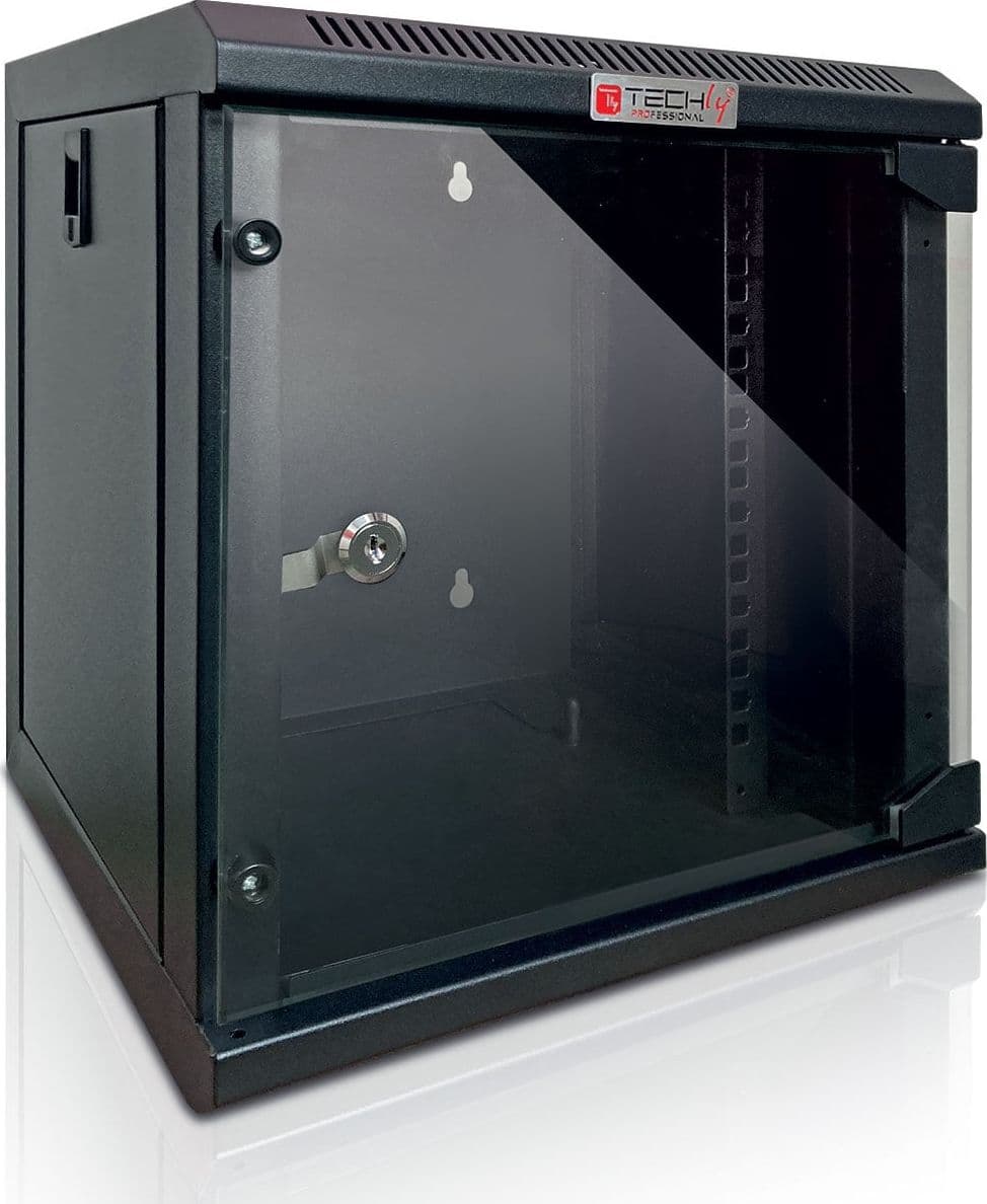 Armadio Rack 10'' a Muro 6 Unit&agrave Pannelli Asportabili Nero - 14