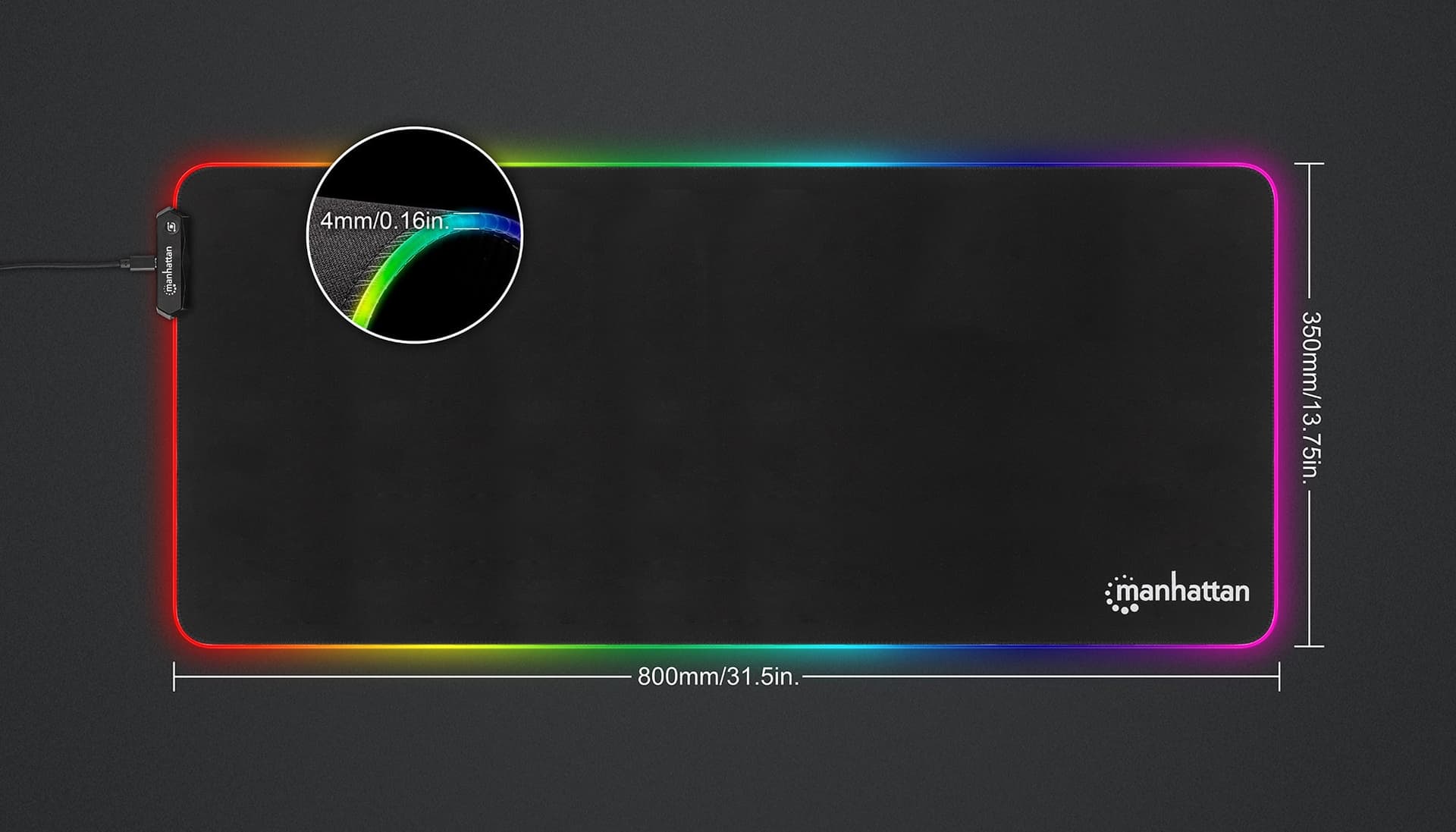 Tappetino Mouse Gaming XXL Illuminazione LED Effetti Luce RGB - 7