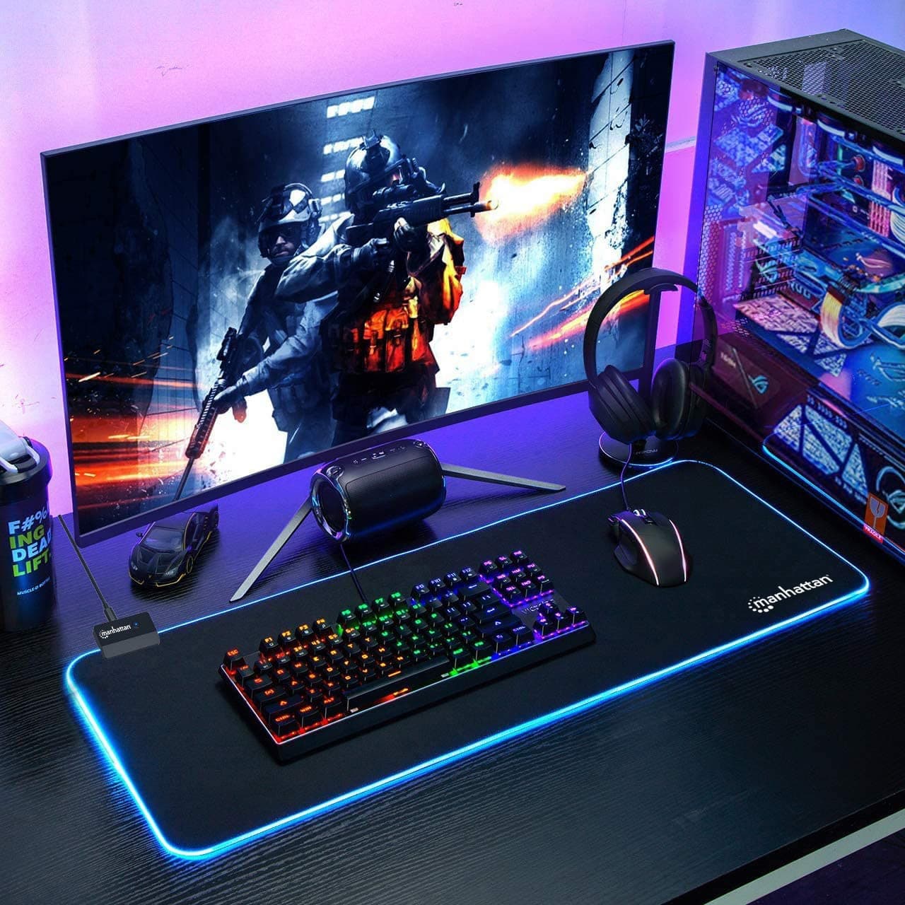 Tappetino Mouse Gaming XXL Illuminazione LED Effetti Luce RGB - 9