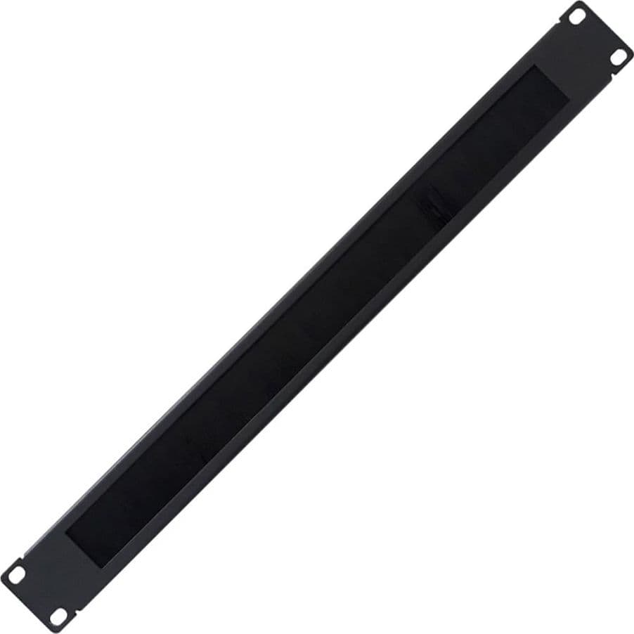 Pannello Passacavi 1U Forato con Spazzola Nero - 2