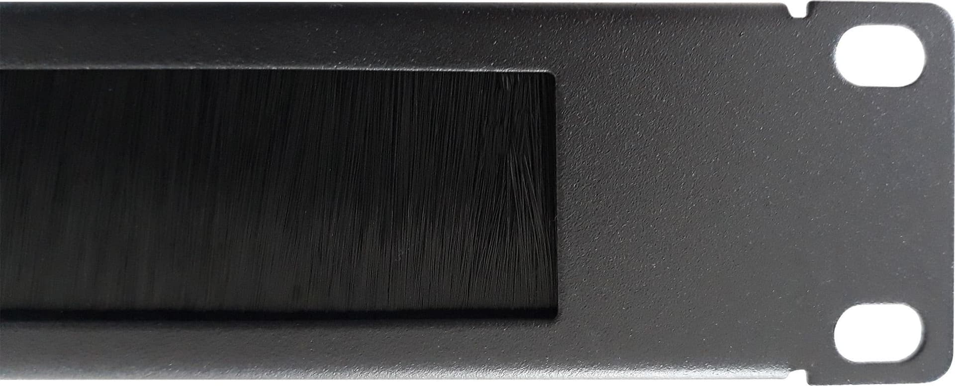 Pannello Passacavi 1U Forato con Spazzola Nero - 12