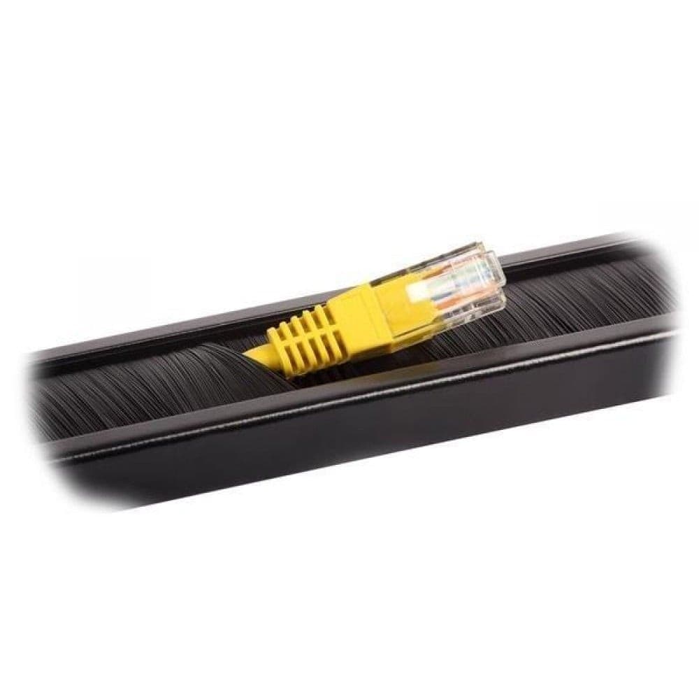 Pannello Passacavi 1U Forato con Spazzola Nero - 9
