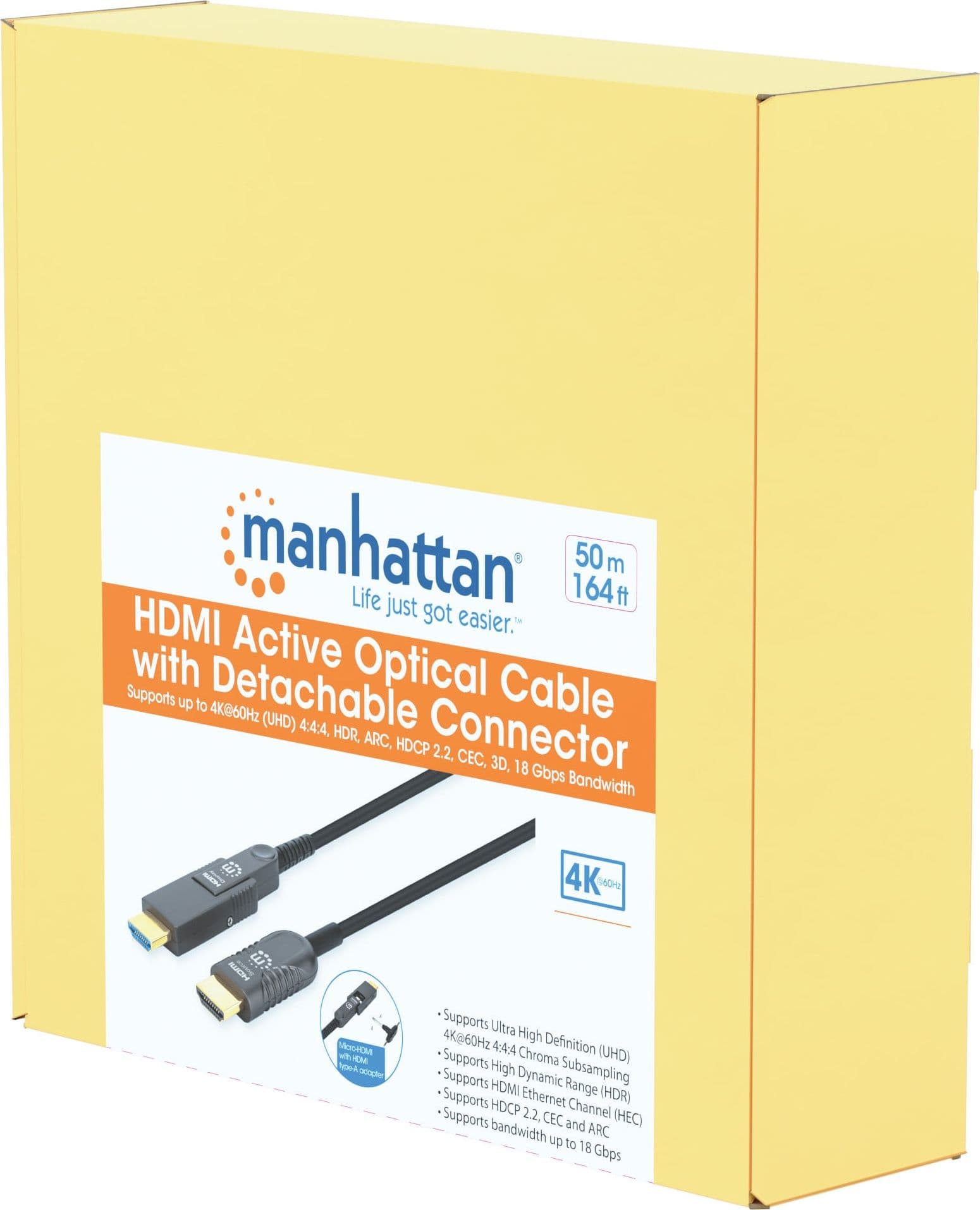 Cavo HDMI&trade Attivo in Fibra Ottica con Connettore Staccabile 50m - 13