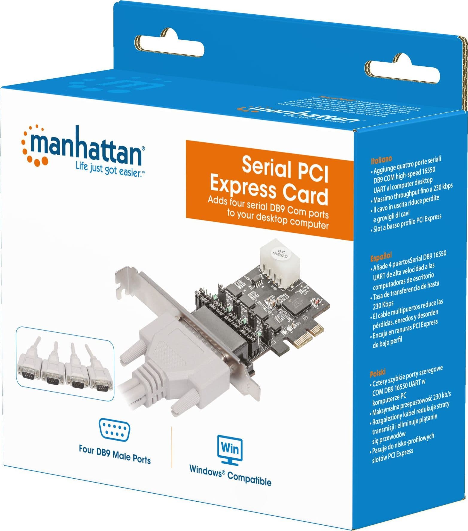 Scheda PCI Express 4 Porte DB9 RS-232 - 9