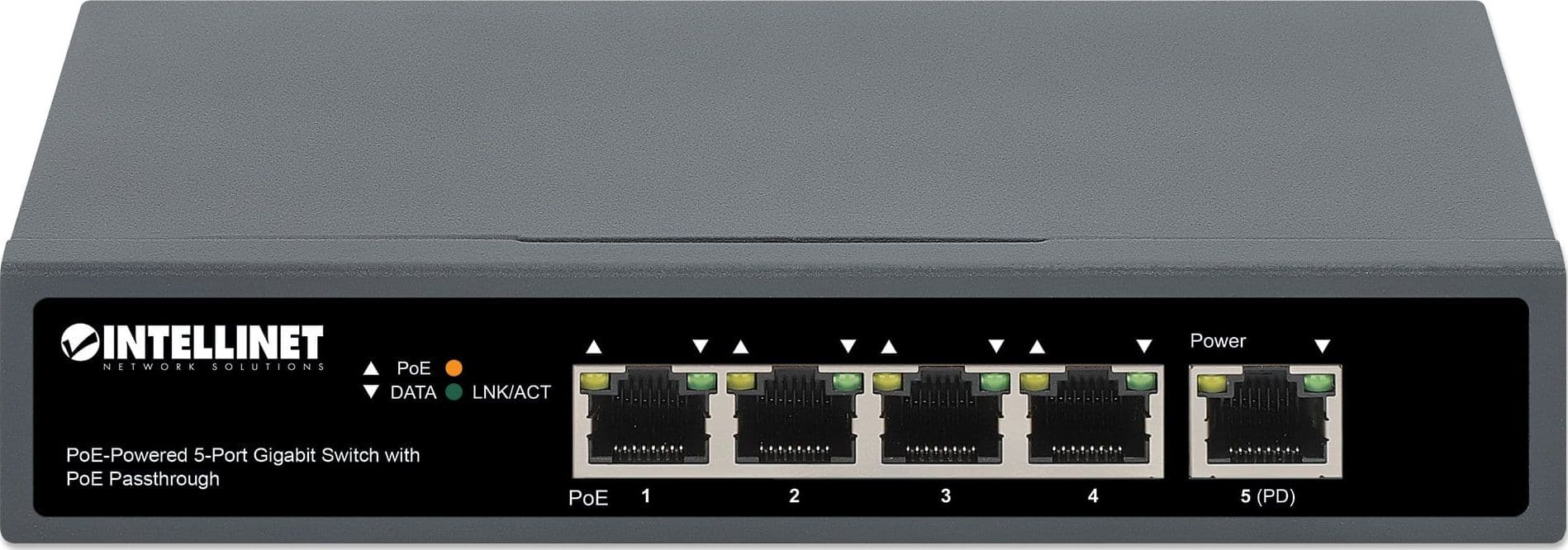 Switch Gigabit a 5 Porte con Alimentazione PoE Passante - 12