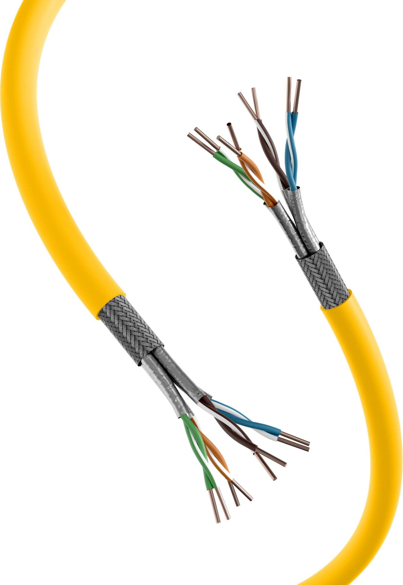 Matassa S/FTP Cavo Cat.8.2 Rame 2000MHz Dca 100m Rigido LSZH Giallo - 11