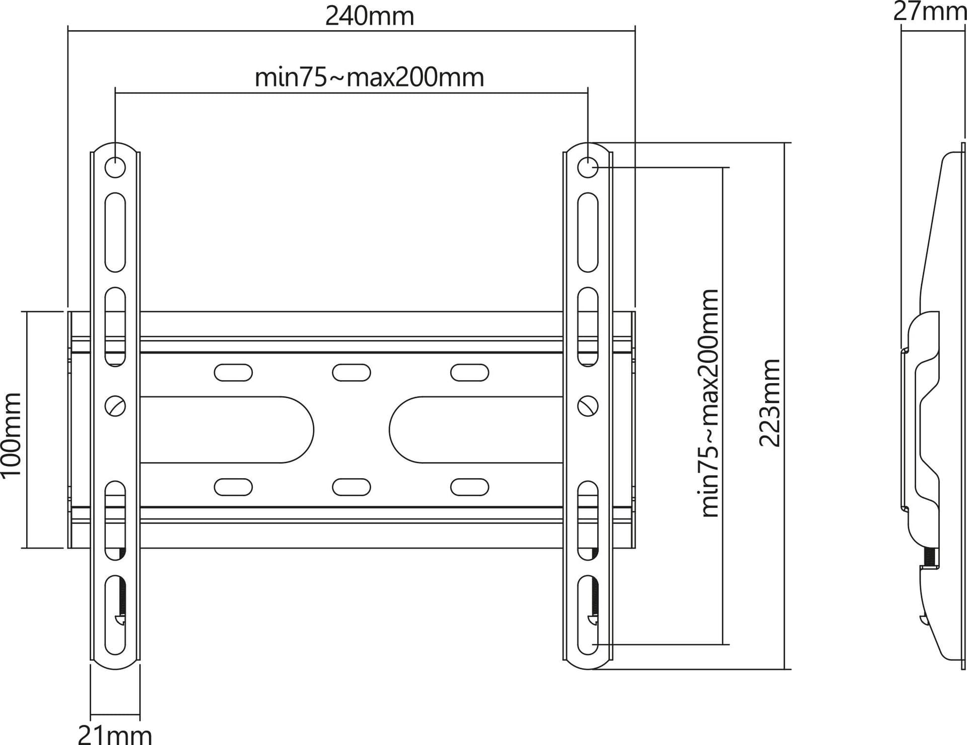 Staffa a Muro Fissa Low-Profile per TV 23-43'' - 7