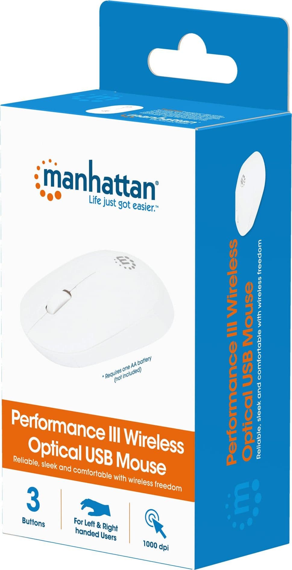 Mouse Ottico Wireless USB 1000 Dpi Bianco, Performance III - 15
