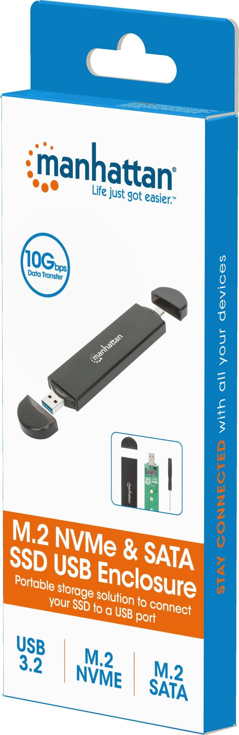 Box Esterno USB SSD M.2 NVMe e SATA Connessioni USB-C&trade e USB A - 16