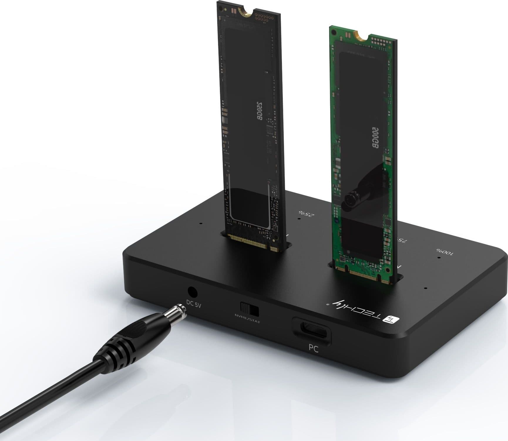 Docking Station Dual-Bay SSD M.2 NVME PCIe SATA 10 Gbps Duplicatori Clone Offline - 14