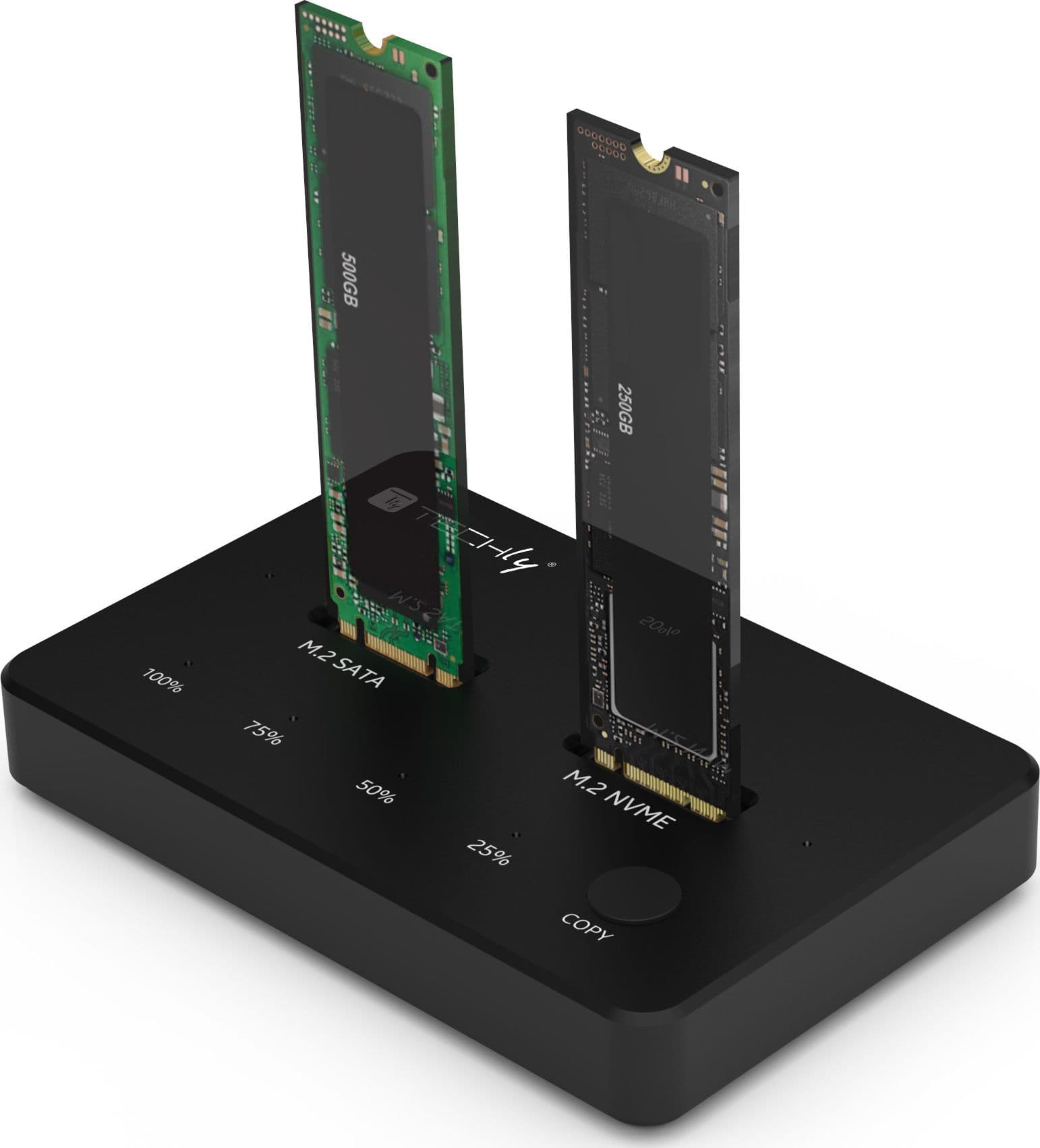 Docking Station Dual-Bay SSD M.2 NVME PCIe SATA 10 Gbps Duplicatori Clone Offline - 6