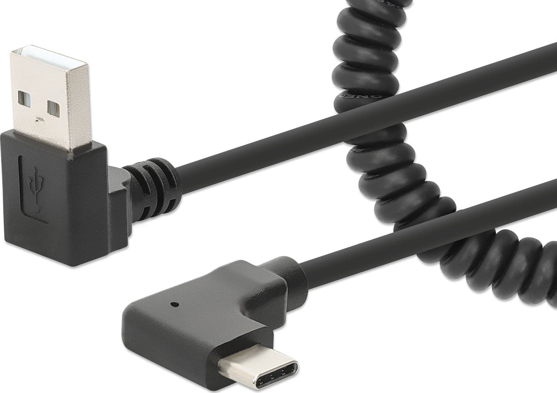 Cavo di Ricarica USB-A a USB-C&trade 1m Spiralato Nero - 11