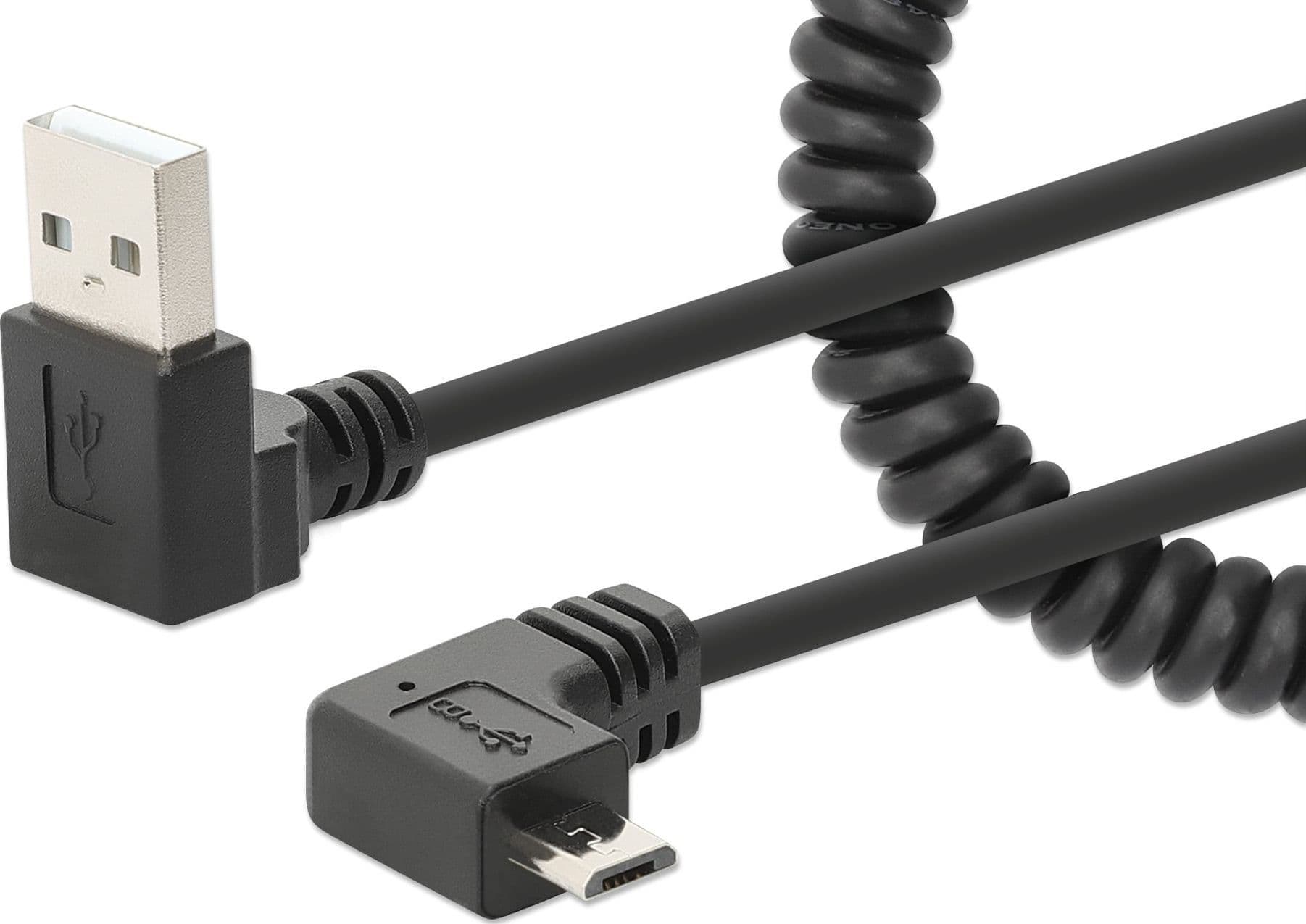 Cavo di Ricarica USB-A a Micro-USB 1m Spiralato Nero - 15