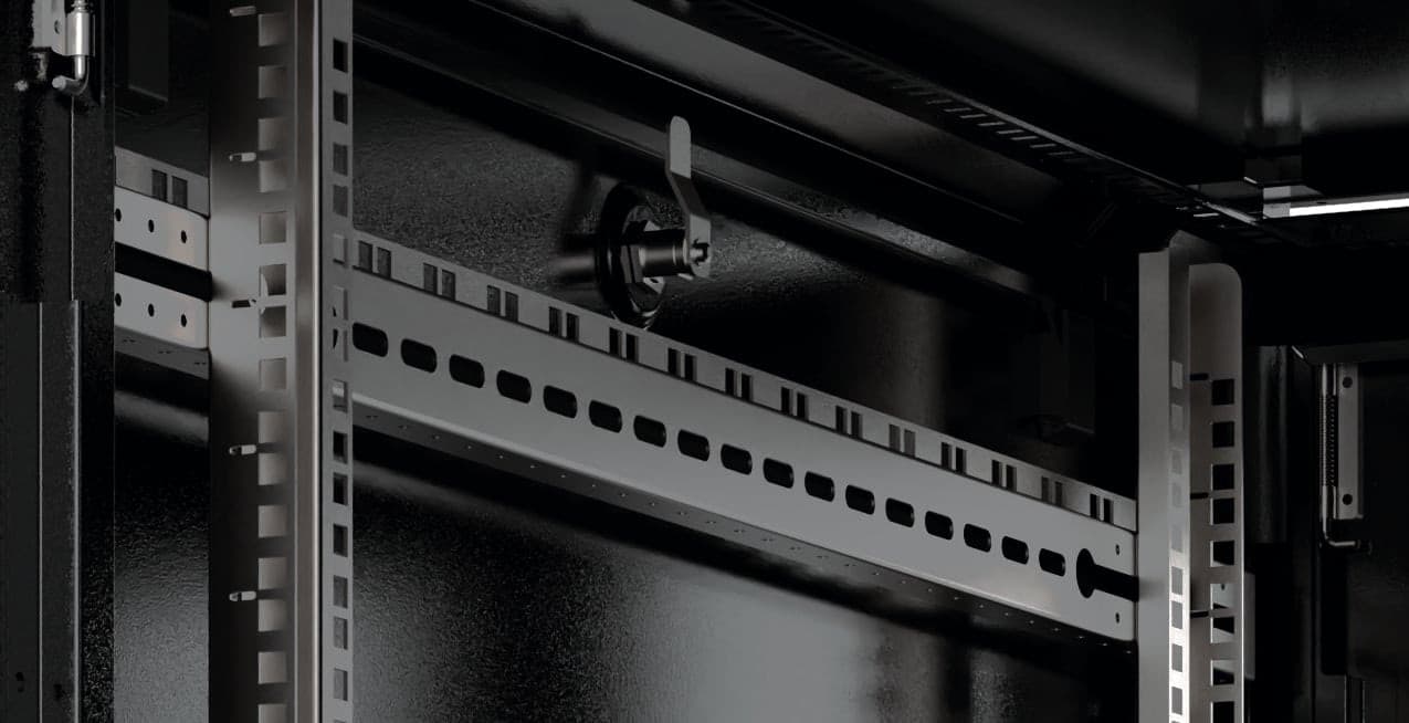 Armadio Rack 19'' 600x800 12 Unit&agrave Nero da sotto-scrivania serie Evolution - 11