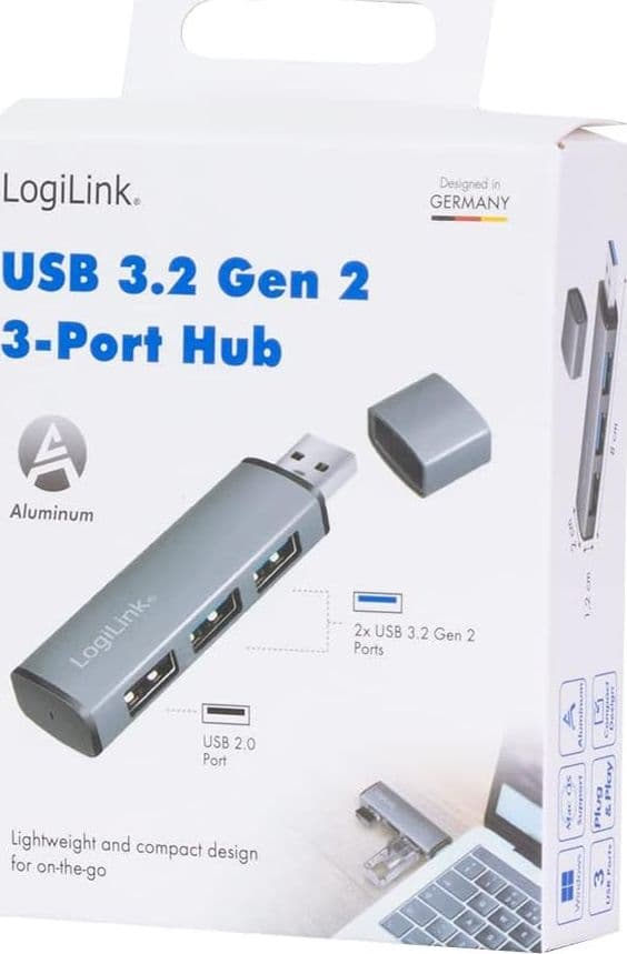 Hub USB 3.2 Gen2 3 Porte tipo A compatto - 8