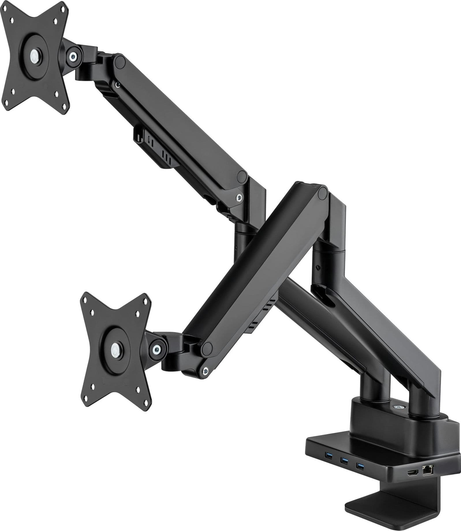 Supporto da Scrivania Doppio Monitor 17-32'' con Molla a Gas e Docking Station 8-in-1 - 11