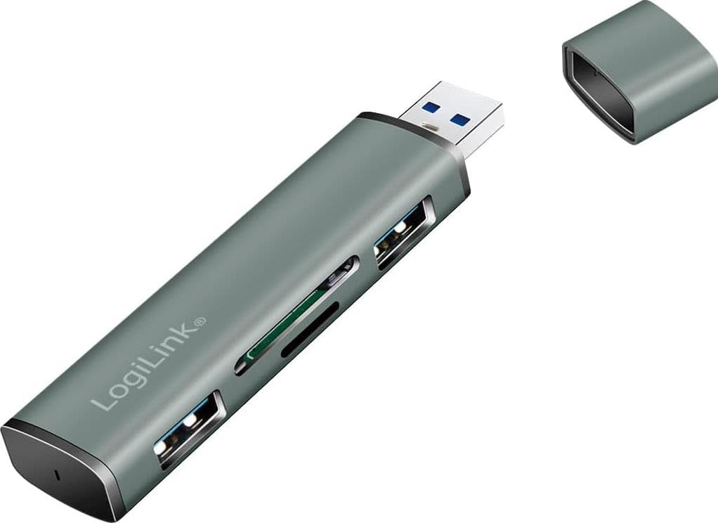 Hub USB3.2 Gen2 2 Porte USB A con Lettore di Schede Card Reader - 7