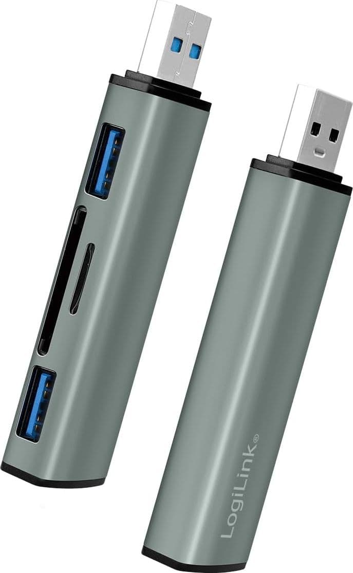 Hub USB3.2 Gen2 2 Porte USB A con Lettore di Schede Card Reader - 10