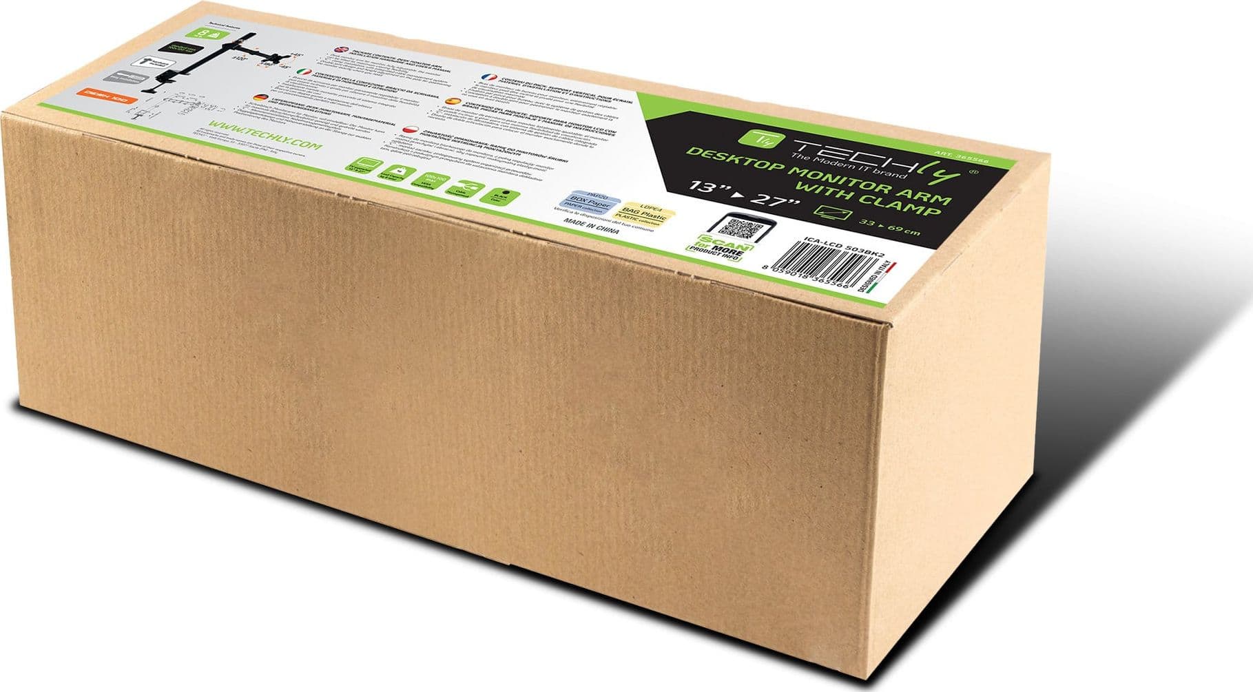 Supporto da Scrivania per Monitor 13-27'' Doppio Snodo di Regolazione - 11
