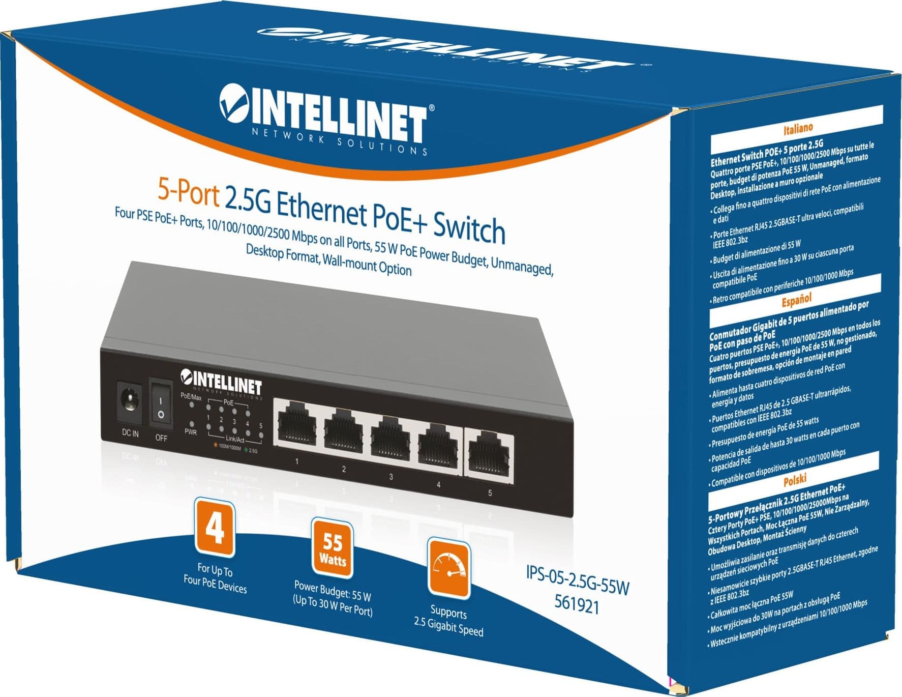 Ethernet Switch POE+ 5 Porte 2.5G - 12