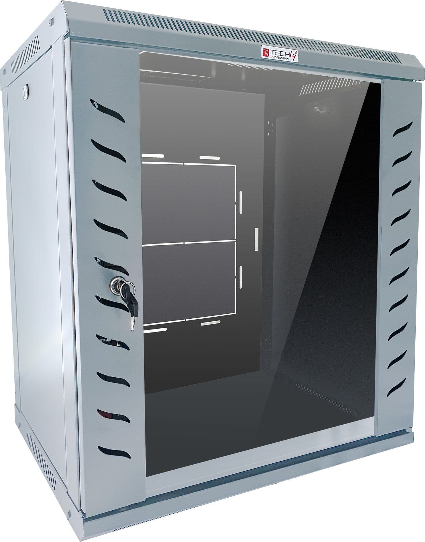 Armadio Rack 19'' a Muro 6 Unit&agrave P.600 mm Flat Pack Grigio - 8