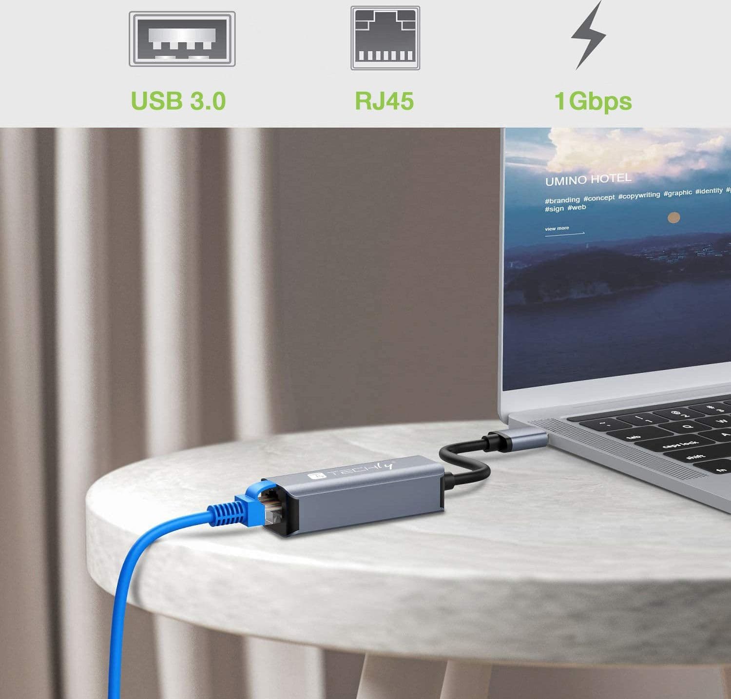 Adattatore Convertitore USB 3.2 tipo A a RJ45 Gigabit - 10