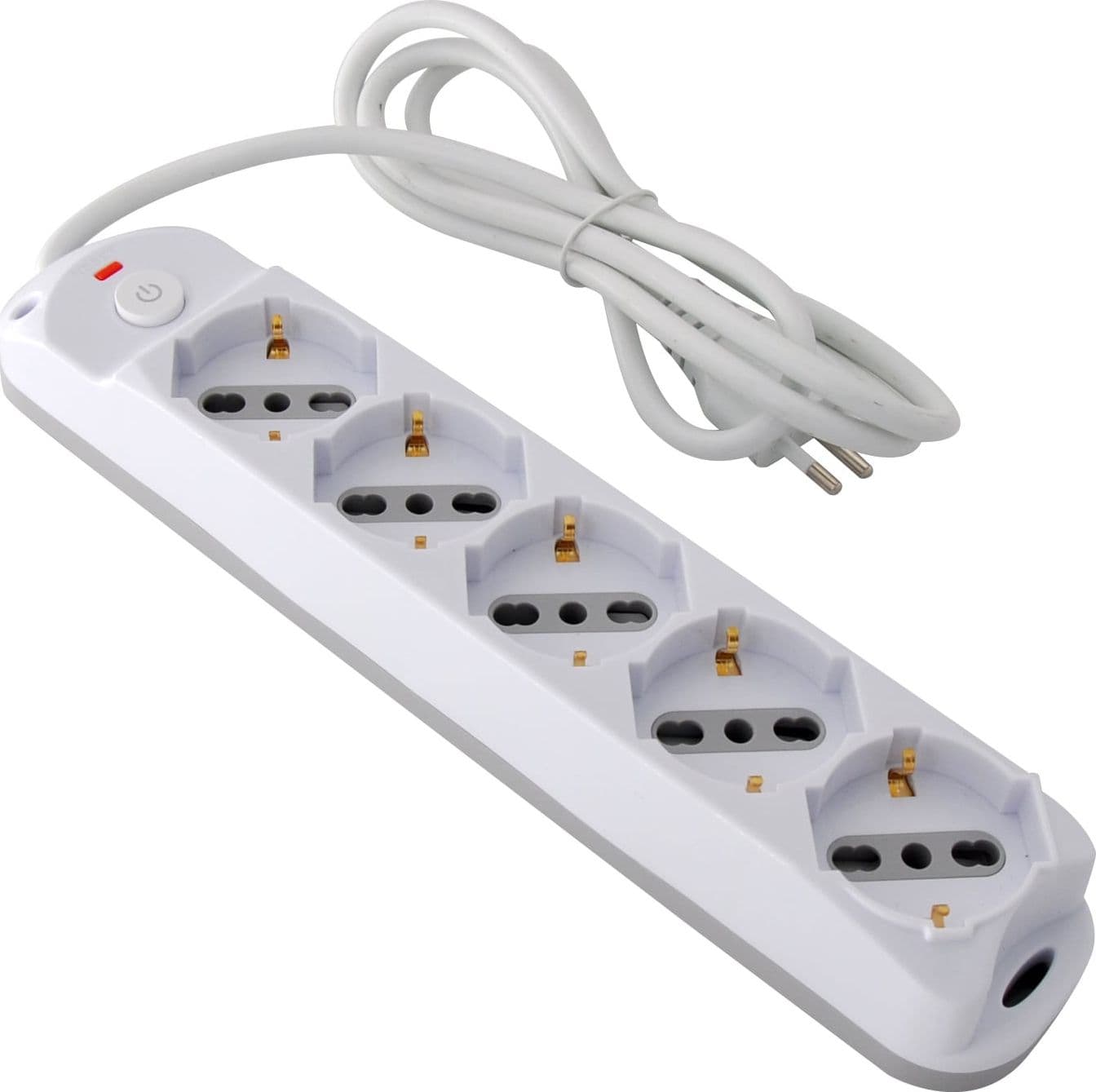 Presa Multipla a 5 Posti Italiana Bipasso/Schuko Spina 10A - 11