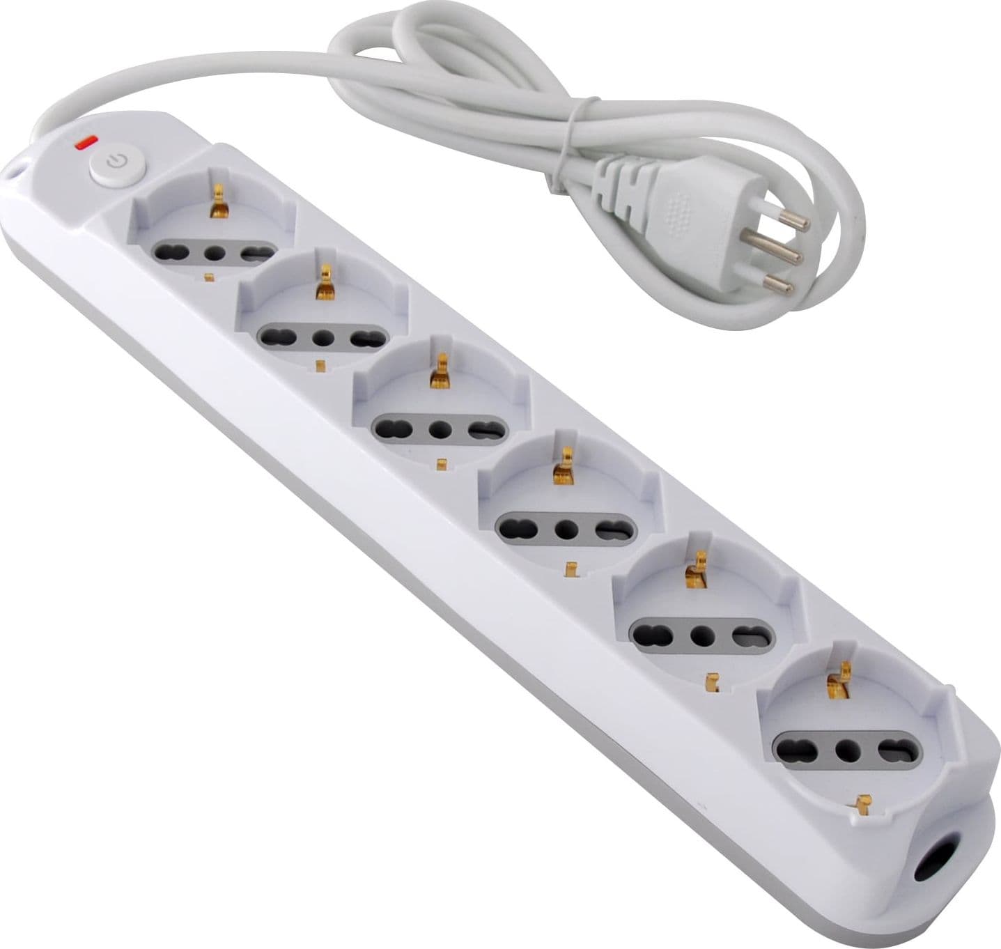 Presa Multipla a 6 Posti Italiana Bipasso/Schuko Spina 10A - 10