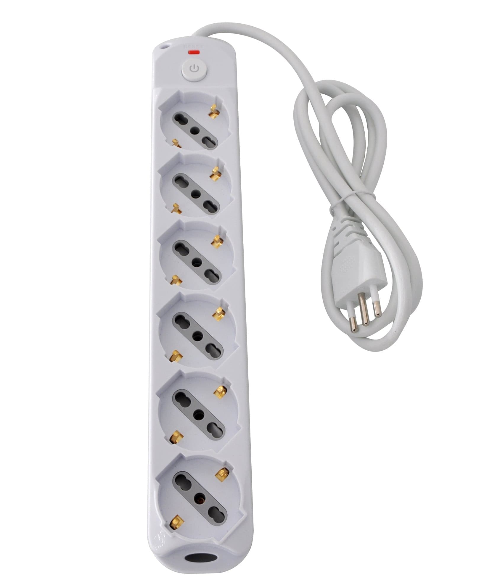 Presa Multipla a 6 Posti Italiana Bipasso/Schuko Spina 10A - 11
