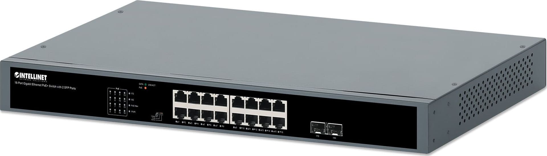 Gigabit Ethernet Switch PoE+ 16 porte con 2 porte SFP - 12
