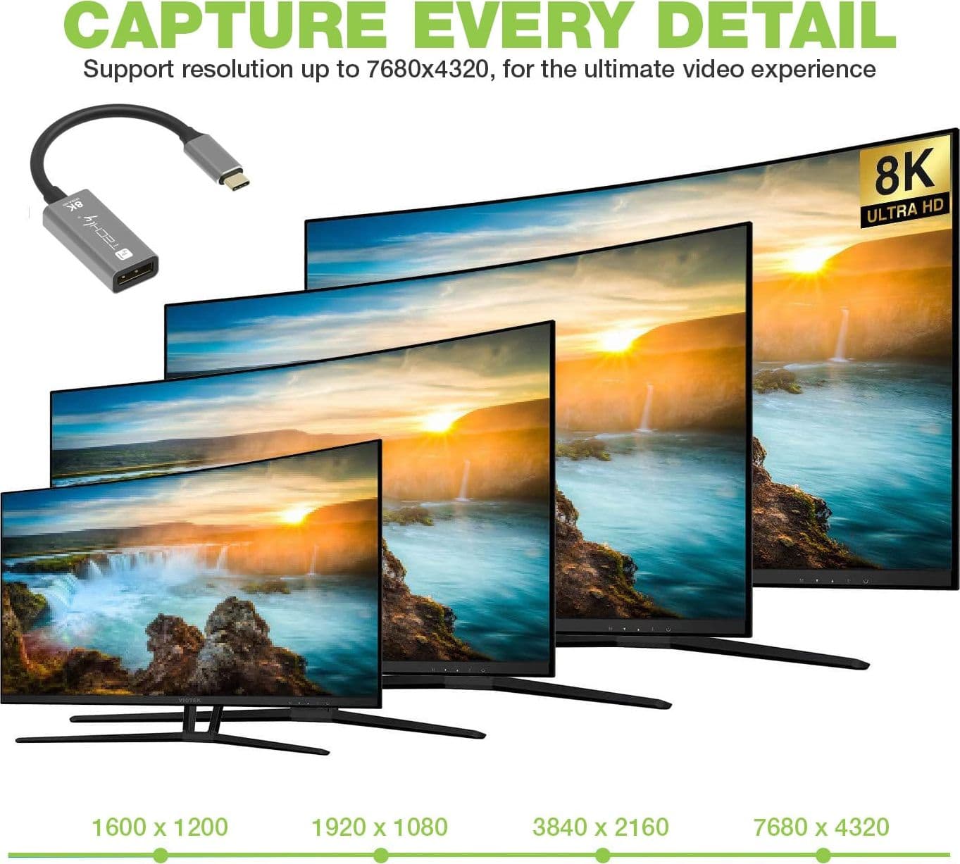 Adattatore USB-C&trade 3.2 a Displayport 1.4 8K@60Hz 15 cm - 12