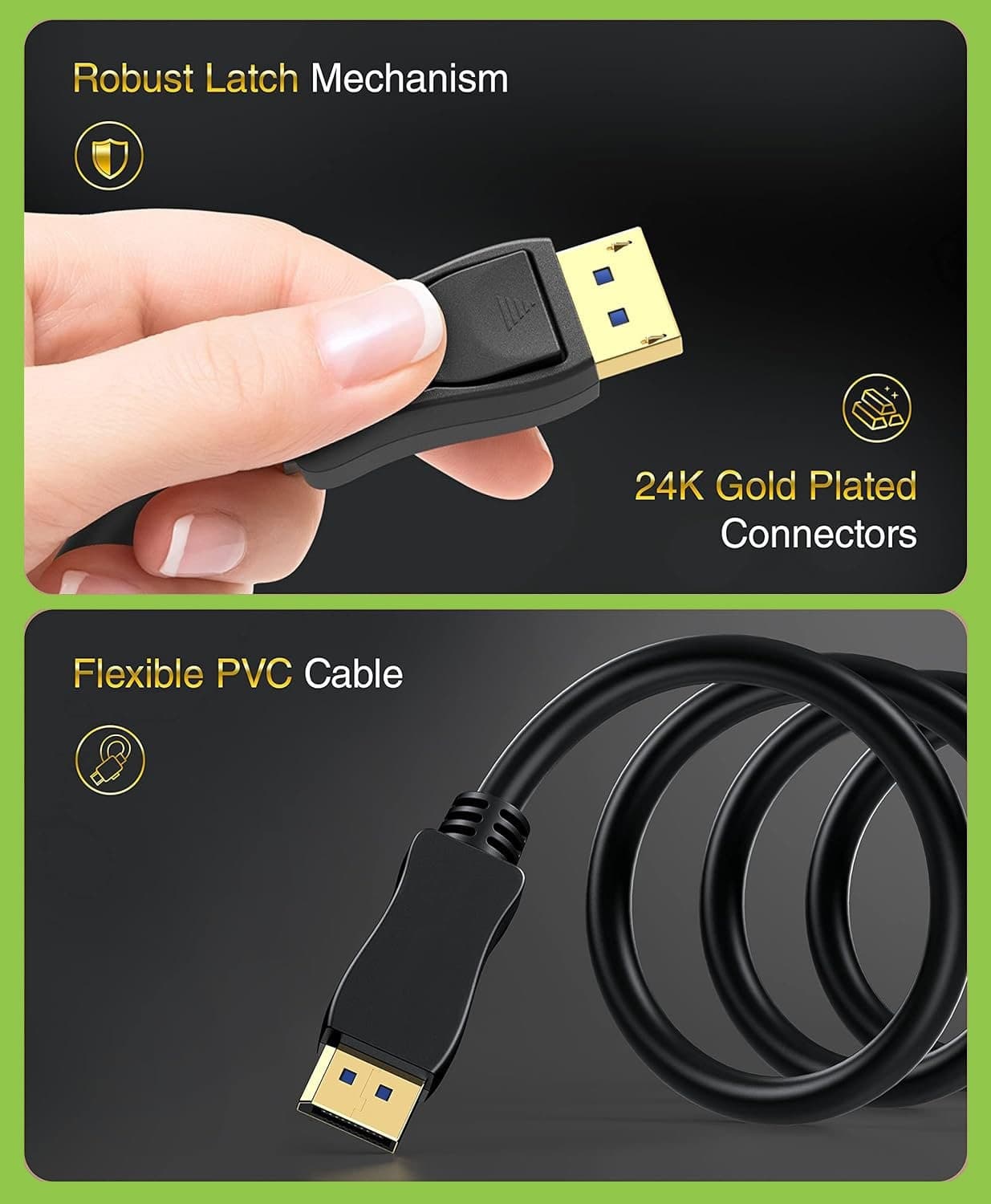 Cavo Audio/Video DisplayPort 2.1 M/M 10K 3 metri Nero - 10