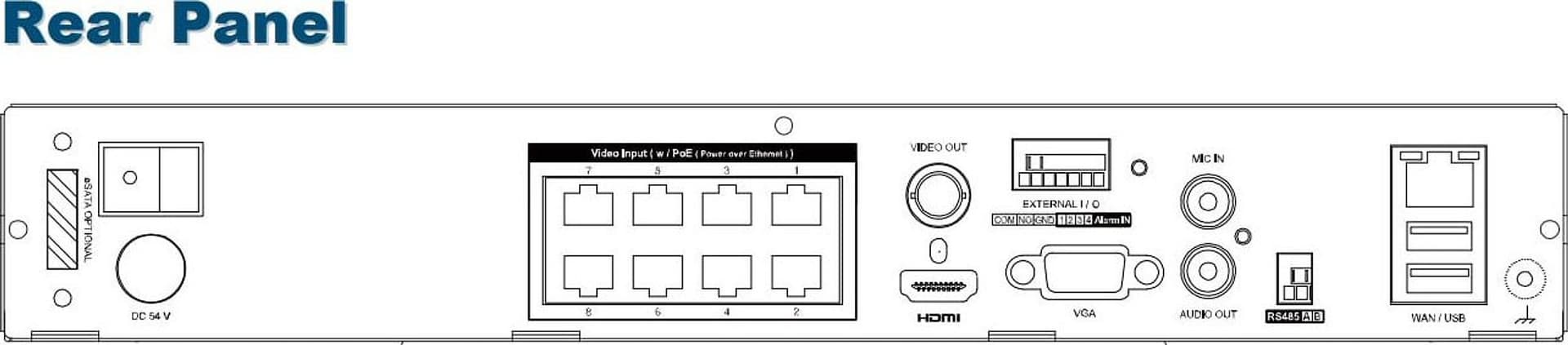 Videoregistratore NVR 9 Canali H.265 con PoE, AVH2109AX - 5