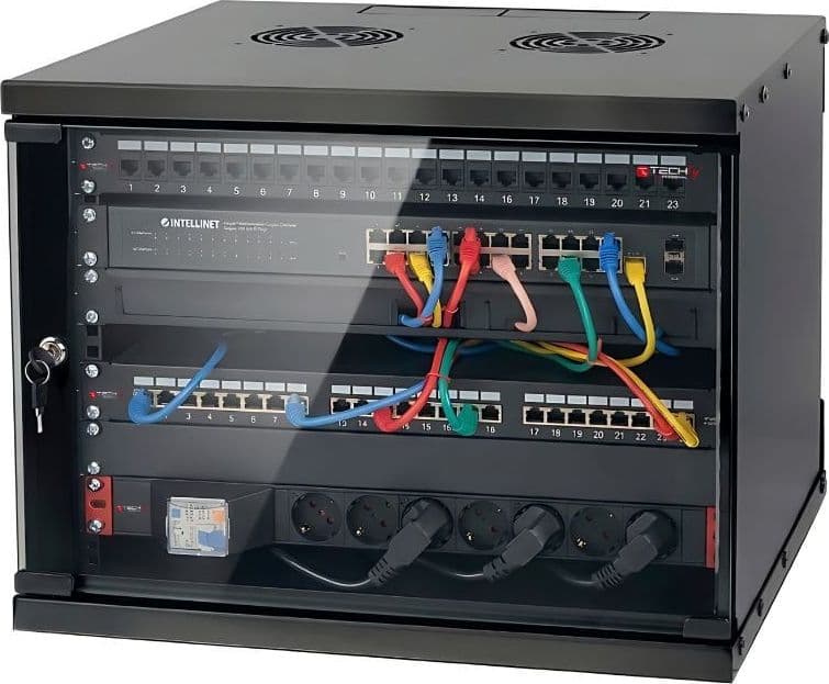 Armadio Rack 19'' a Muro 9U prof. 320 Nero Assemblato - 14