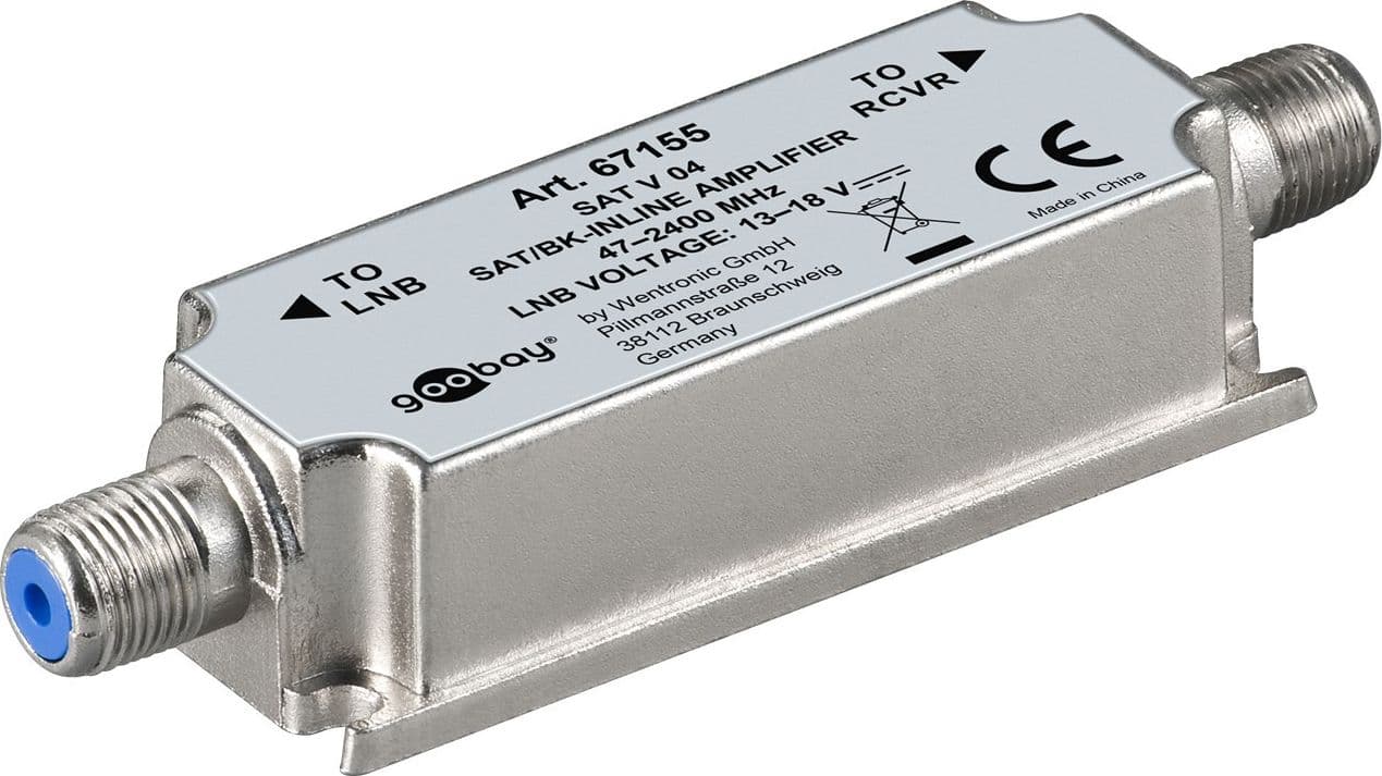 Amplificatore in Linea per Antenna SAT/BK 47 MHz - 2400 MHz - 4