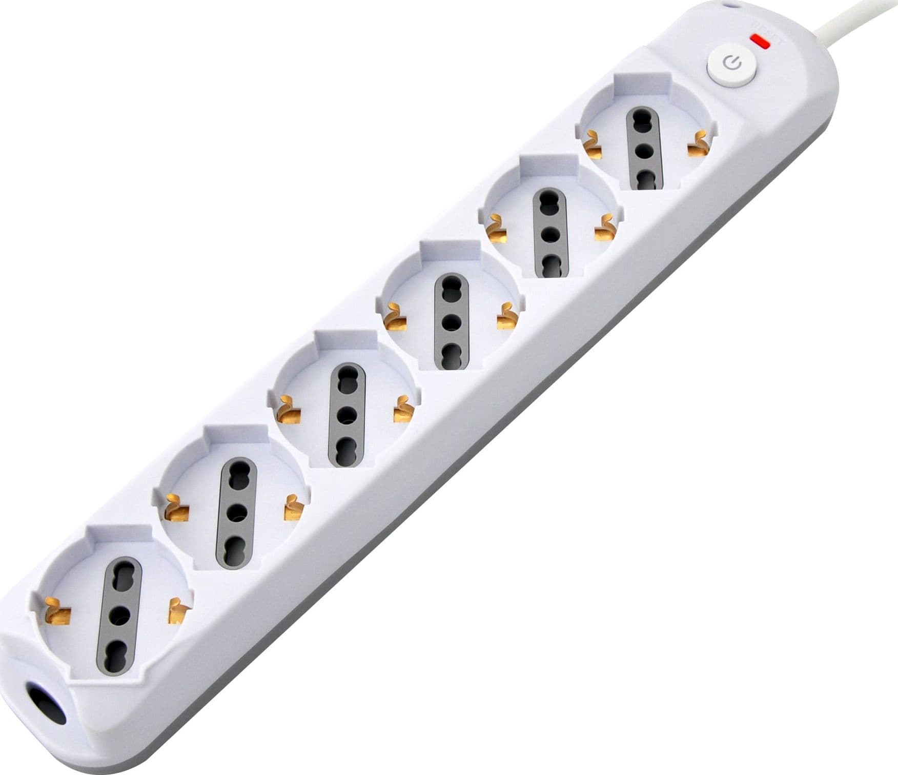Presa Multipla a 6 Posti Italiana Bipasso/Schuko Spina 16A - 8