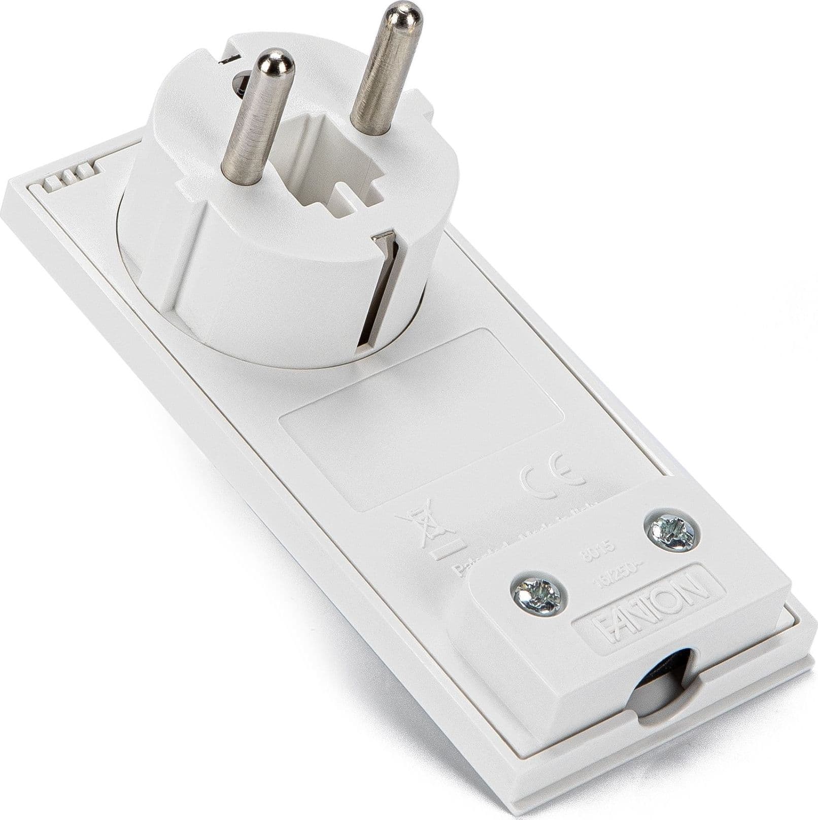 Spina Schuko 16A 2P+T Salvaspazio Super Sottile Smontabile Angolata Bianco - 10
