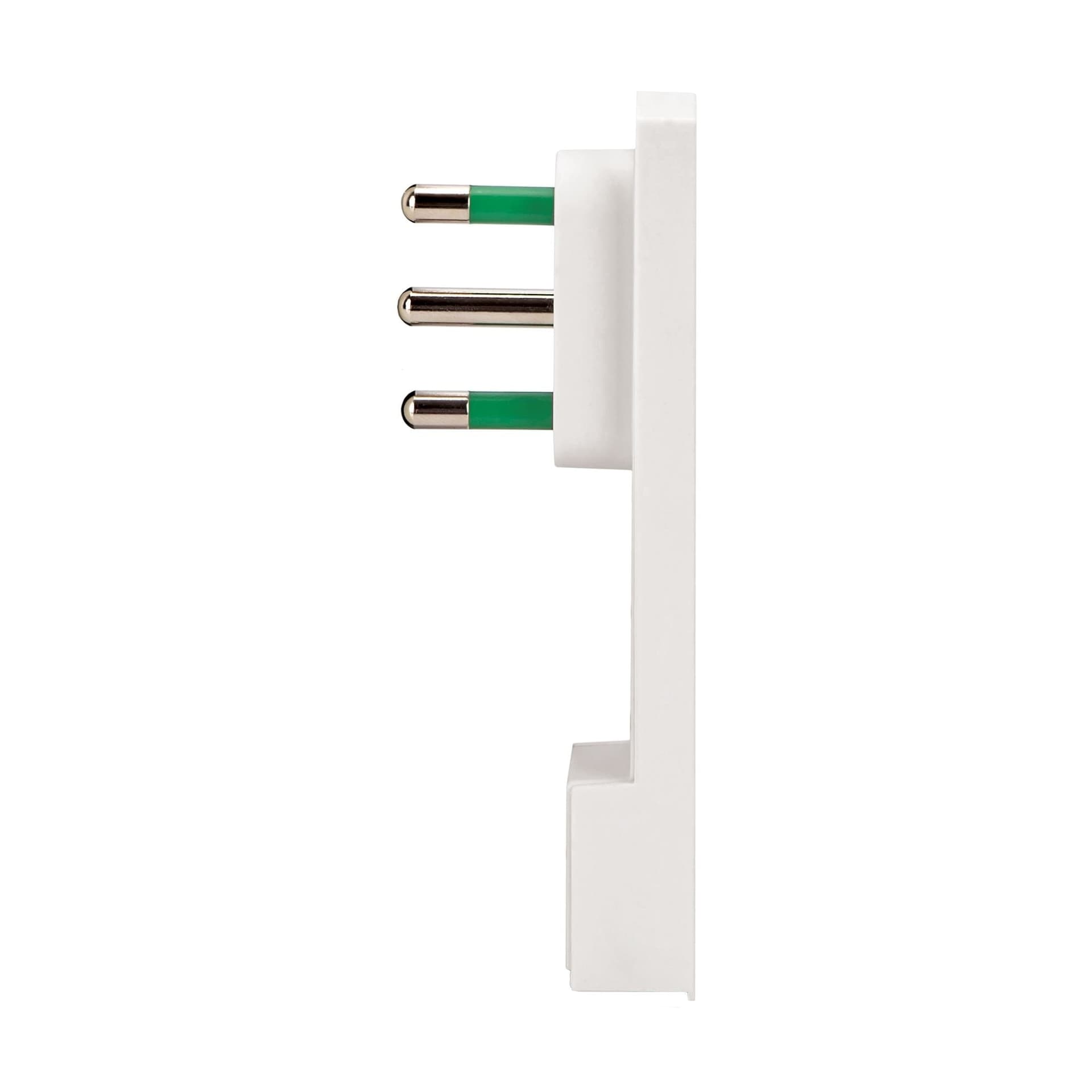 Spina Italiana 16A 2P+T Salvaspazio Super Sottile Smontabile Angolata Bianco - 11
