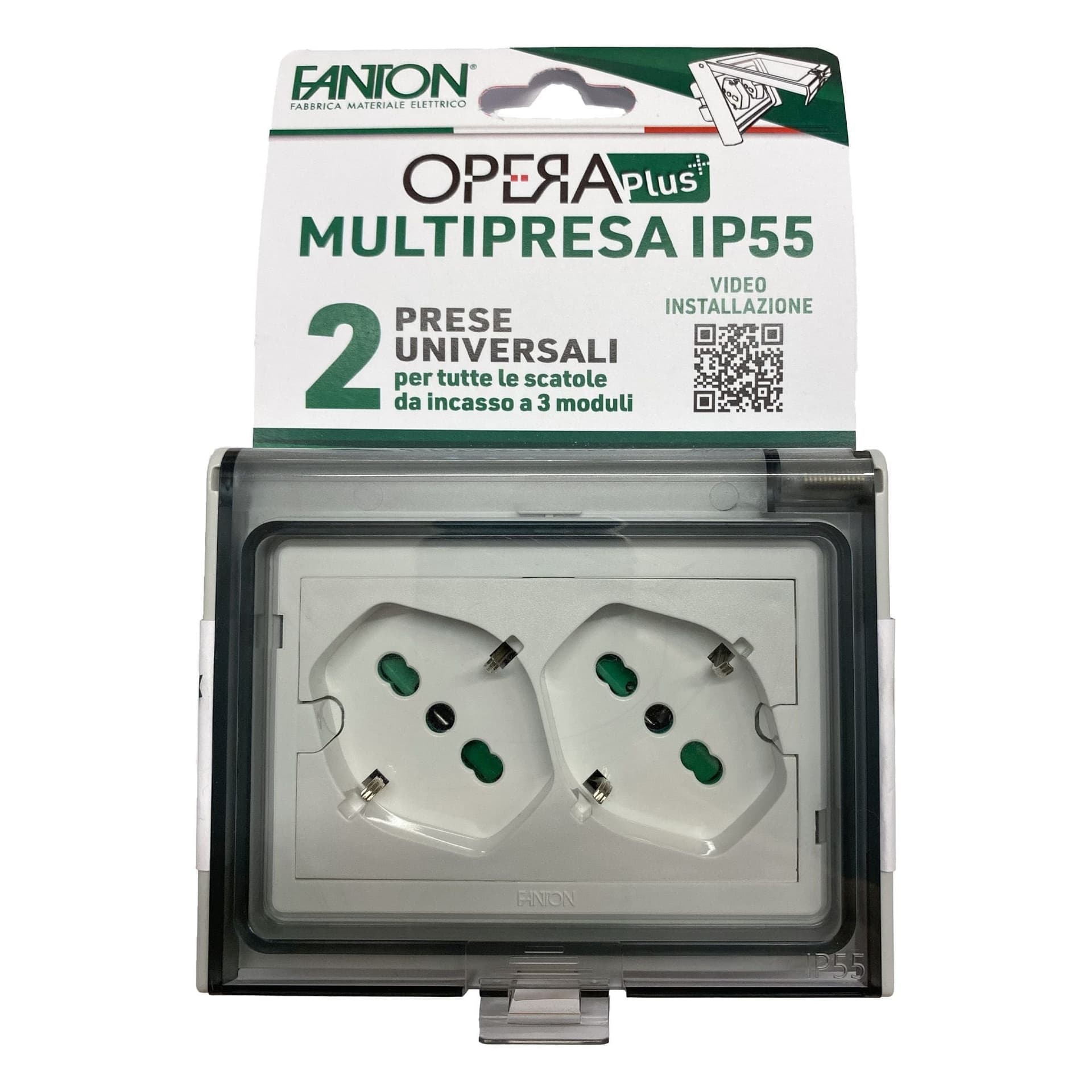 Multipresa Universale IP55 da Incasso con Doppia Presa Bipasso Italiana Schuko Precablata - 7