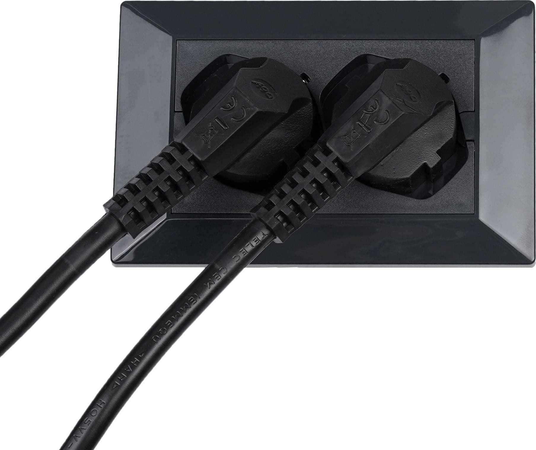 Multipresa Universale da Incasso con Doppia Presa Bipasso Italiana Schuko Nero - 10