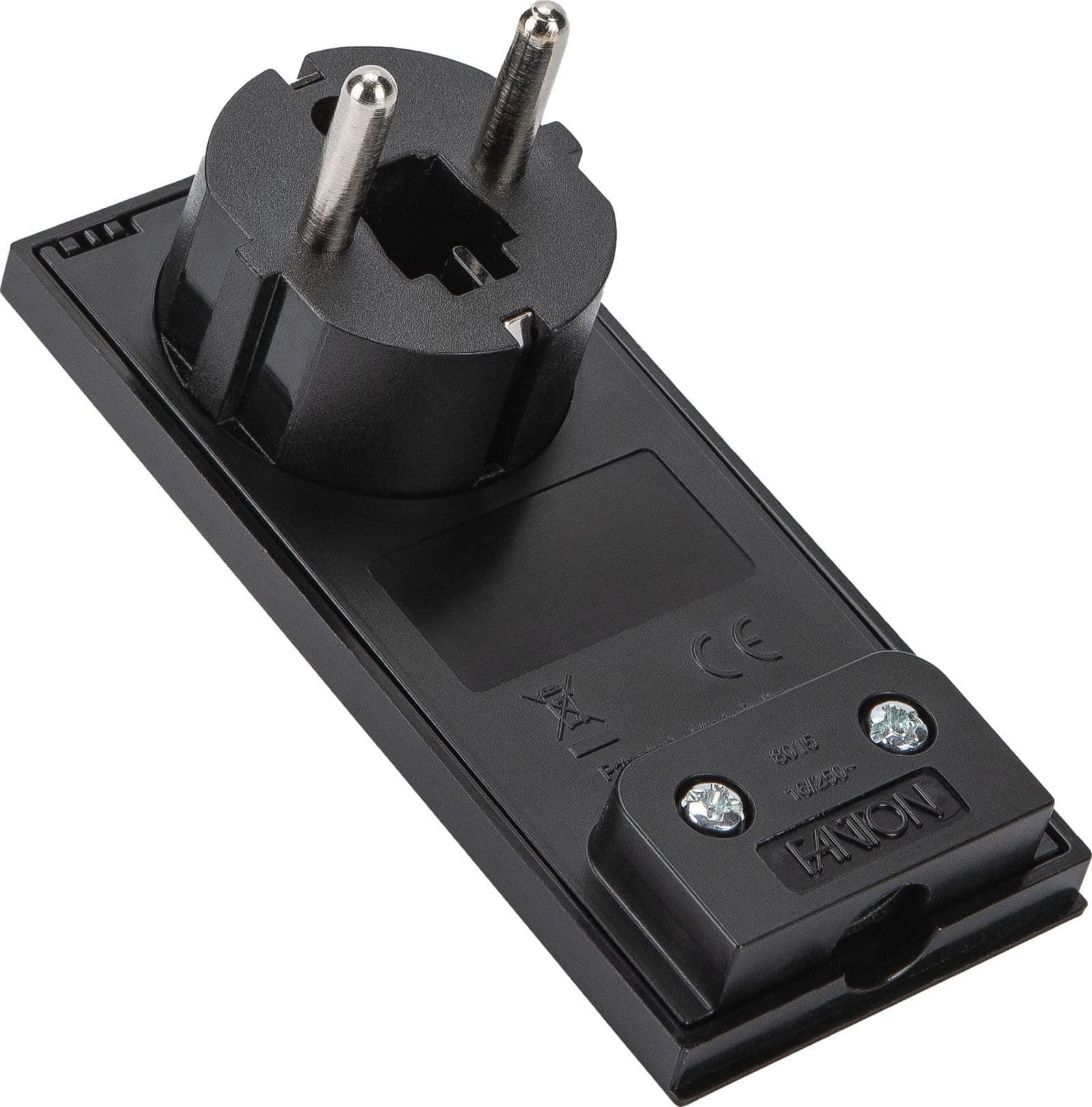 Spina Schuko 16A 2P+T Salvaspazio Super Sottile Smontabile Angolata Nero - 8