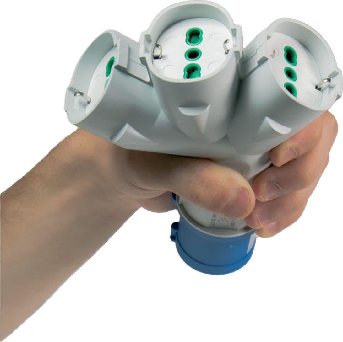 Adattatore Industriale Triplex da Spina Italiana 16A a 3 Prese Bipasso Schuko in Multiprese Scontolo.net - Potenza, commercioVirtuoso.it