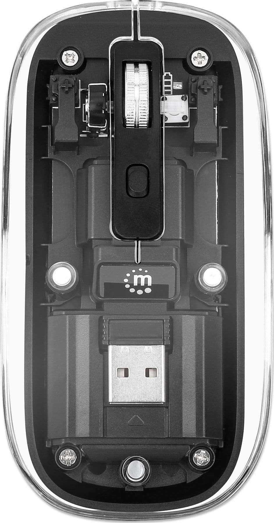 Mouse Ottico Wireless 1600 Dpi con Micro Ricevitore USB Nero Trasparente - 14