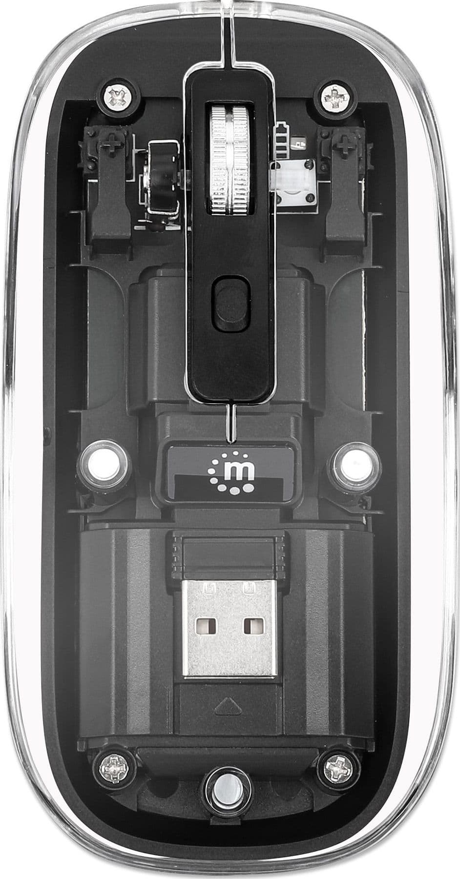 Mouse Ottico Wireless 1600 Dpi con Micro Ricevitore USB Nero Trasparente - 18