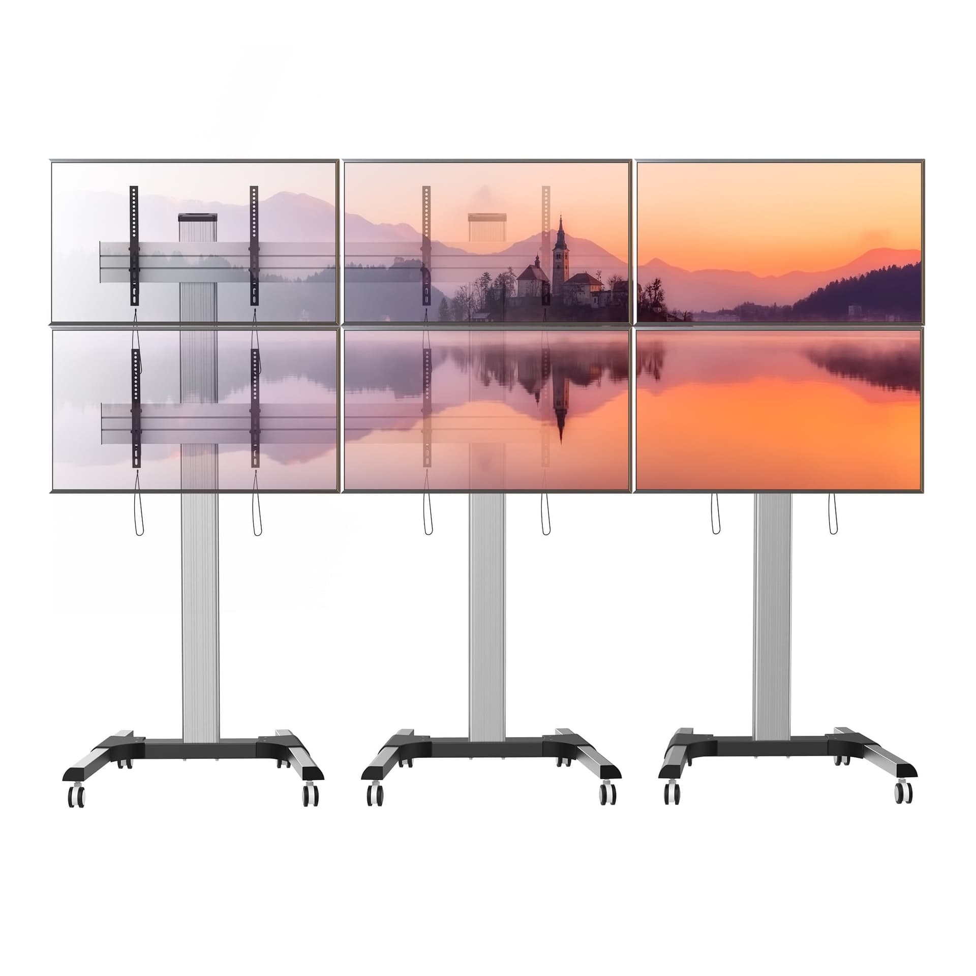 Supporto a Pavimento per 6 TV LCD/LED 22-55'' per Video Wall - 20