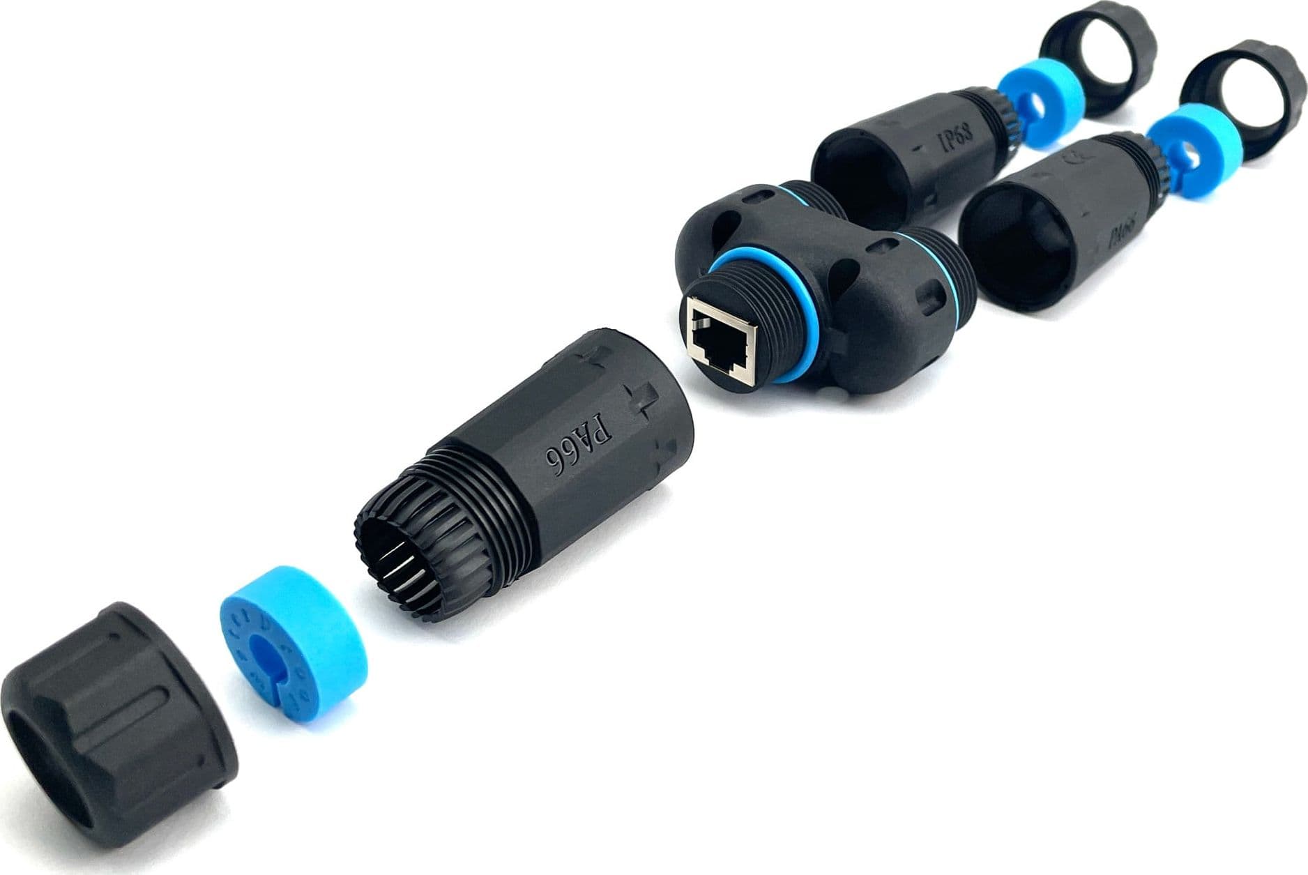 Accoppiatore Adattatore Cat.6 RJ45 1F/2F Configurazione 1:1 Impermeabile IP68 - 14