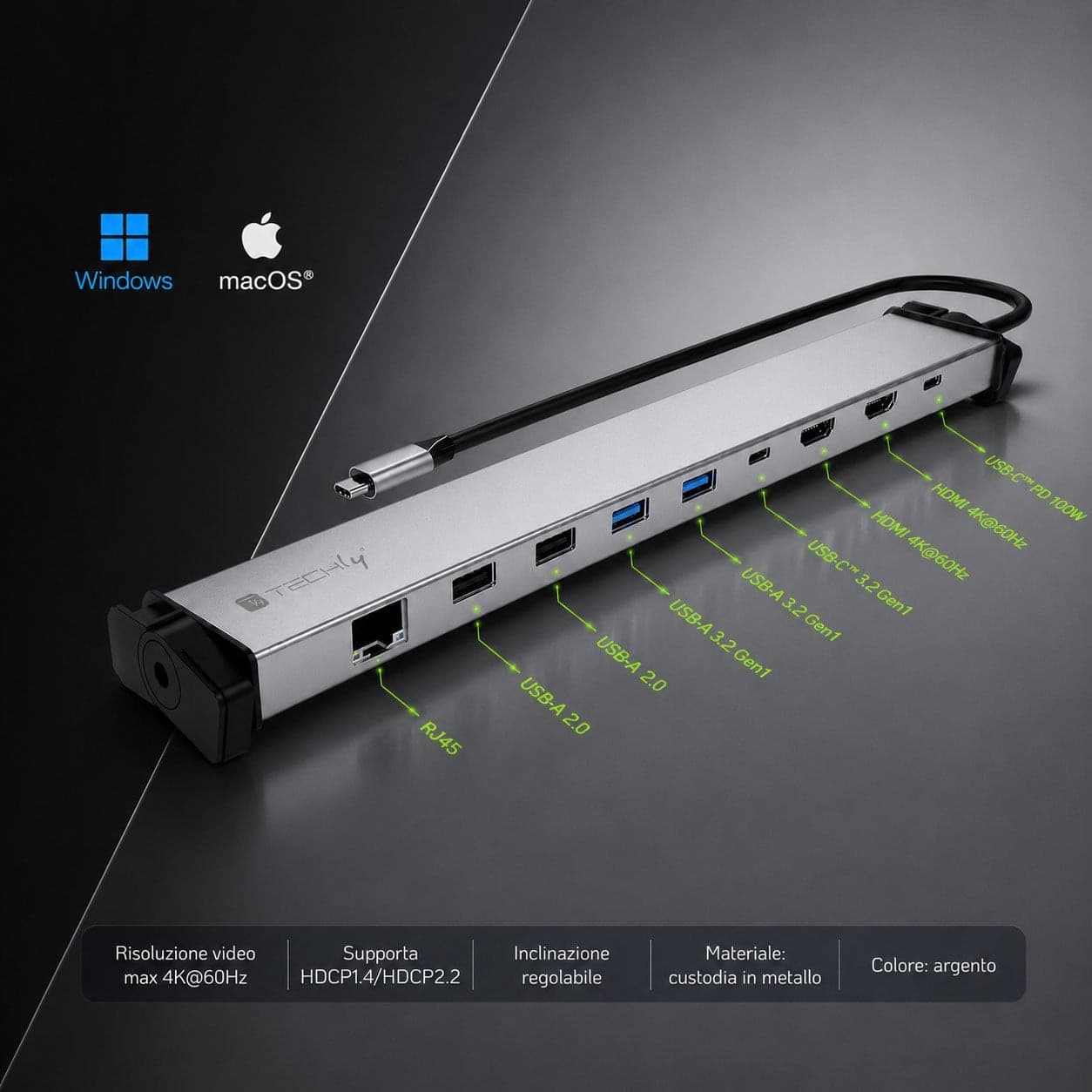 Docking Station 9 in 1 USB-C&trade Hub USB HDMI RJ45 - 21